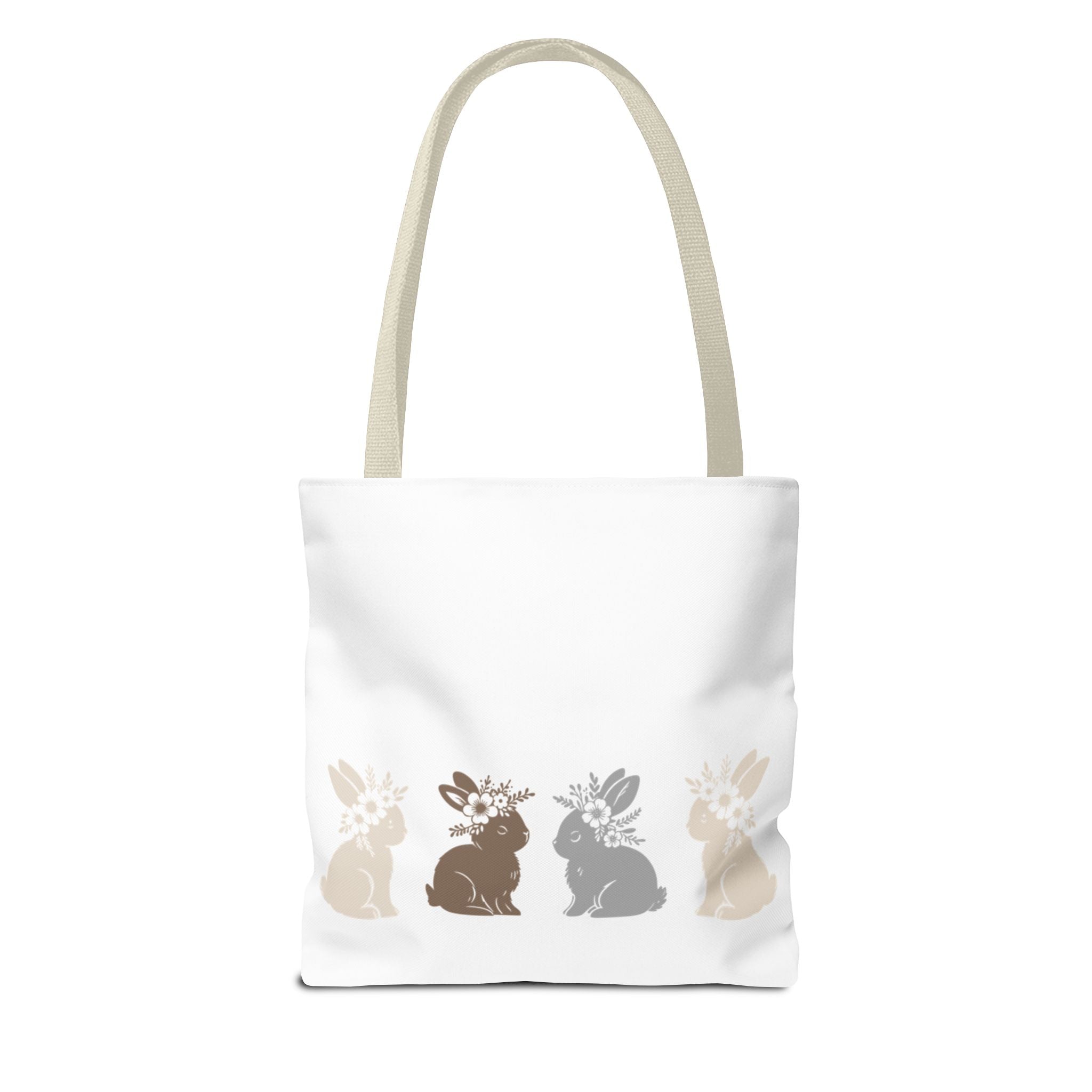 Charming Floral Bunny Tote Bag — Eco-Friendly Floral Bunny Shopping Tote Bag