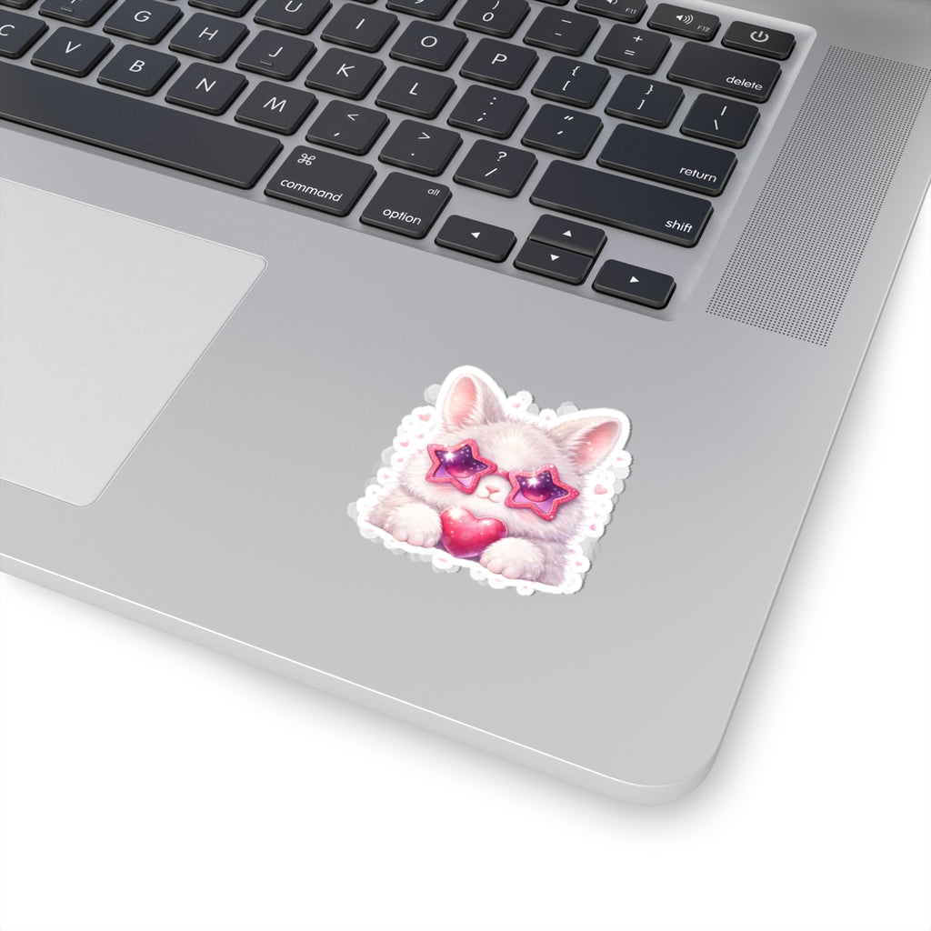 Adorable Bunny Kiss-Cut Sticker for Laptops, Water Bottles & Journals