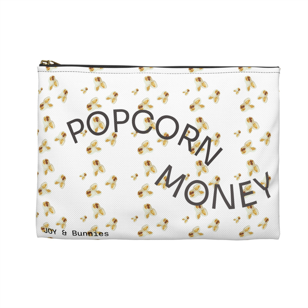 Accessory Pouch — "POPCORN money" Bunny Pattern little pouch