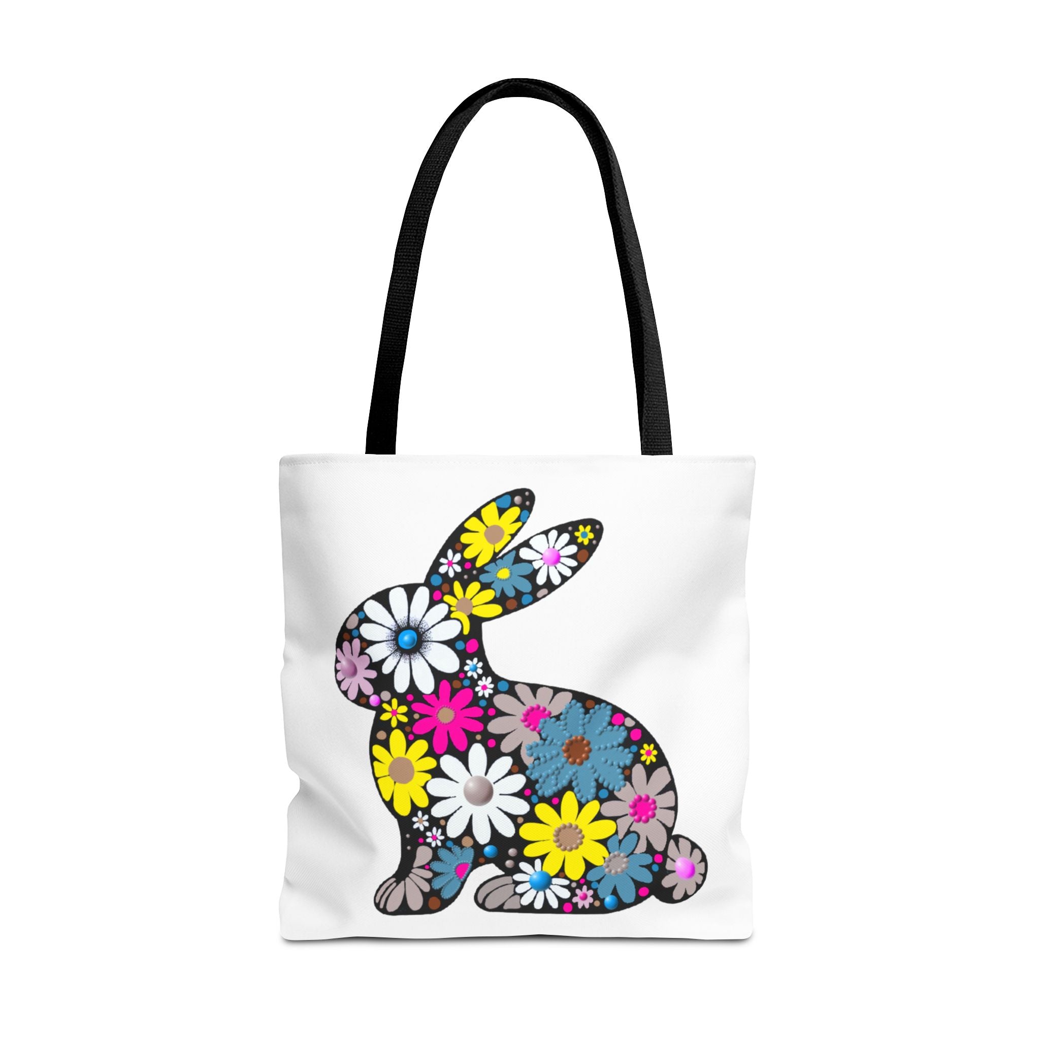 Floral Bunny Tote Bag — Eco-Friendly Spring Shopping Tote