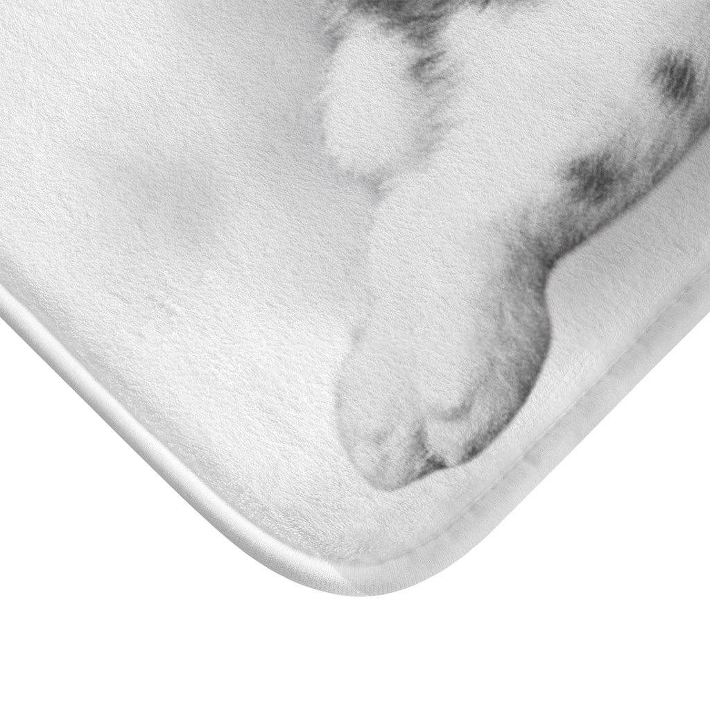 Vintage Black & White Bunny Bath Mat