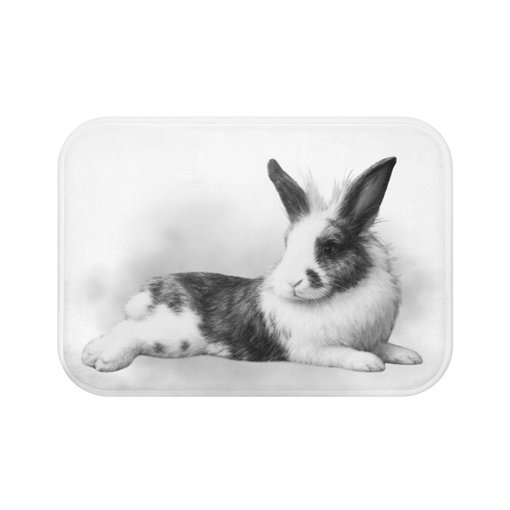 Vintage Black & White Bunny Bath Mat