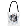 Bunny Peeking Tote Bag — "Did Someone Say Snacks?"