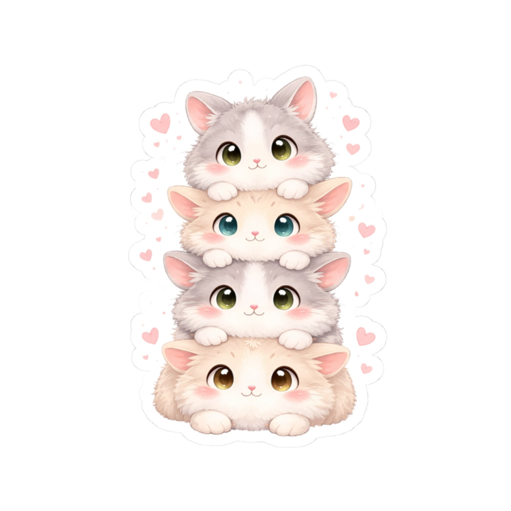 Super Adorable Bunny pile Kiss-Cut Sticker for Laptops, Water Bottles & Journals