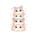 Super Adorable Bunny pile Kiss-Cut Sticker for Laptops, Water Bottles & Journals