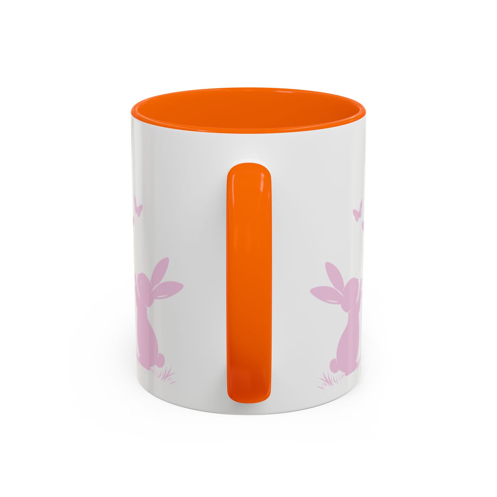 Bunny & Butterfly Accent Coffee Mug — Cute Spring Ceramic Mug (11/15oz), Cute Coffee Mug