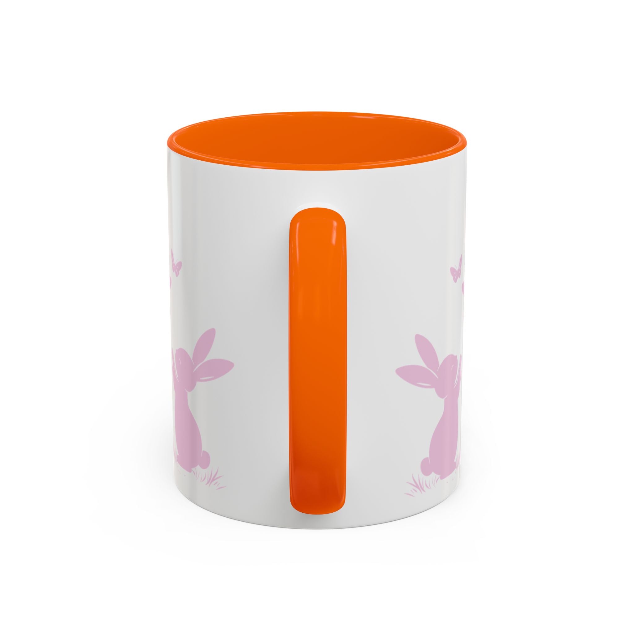 Bunny & Butterfly Accent Coffee Mug — Cute Spring Ceramic Mug (11/15oz), Cute Coffee Mug