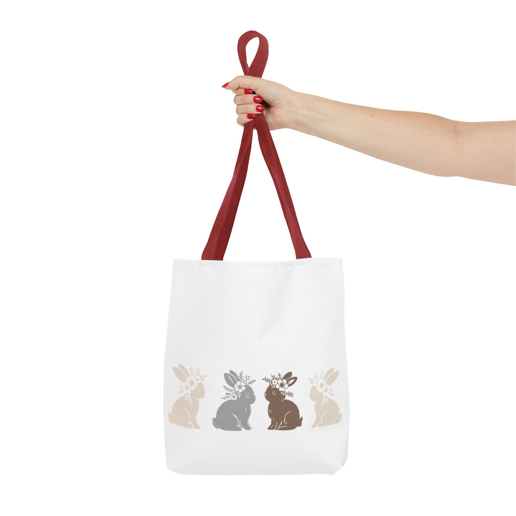 Charming Floral Bunny Tote Bag — Eco-Friendly Floral Bunny Shopping Tote Bag