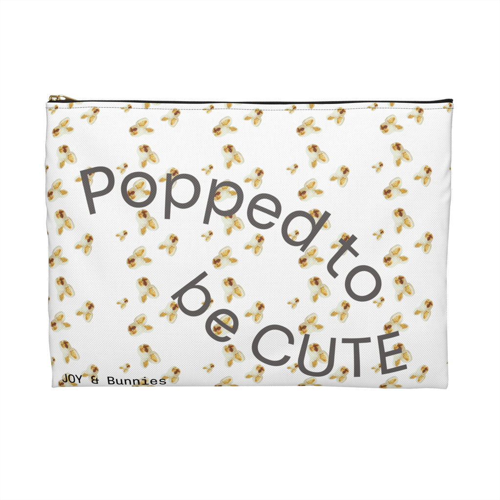 Accessory Pouch — "POPCORN money" Bunny Pattern little pouch
