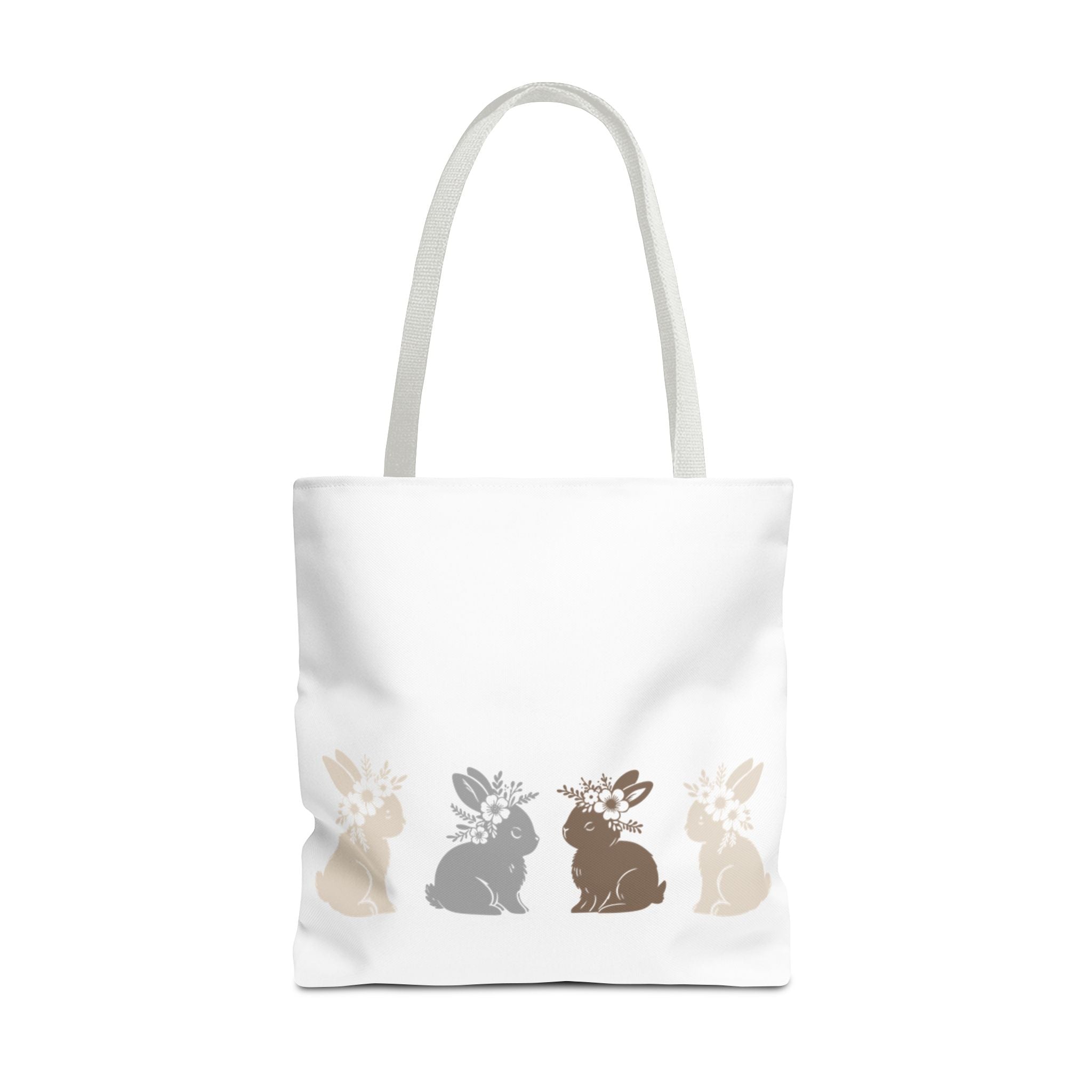 Charming Floral Bunny Tote Bag — Eco-Friendly Floral Bunny Shopping Tote Bag