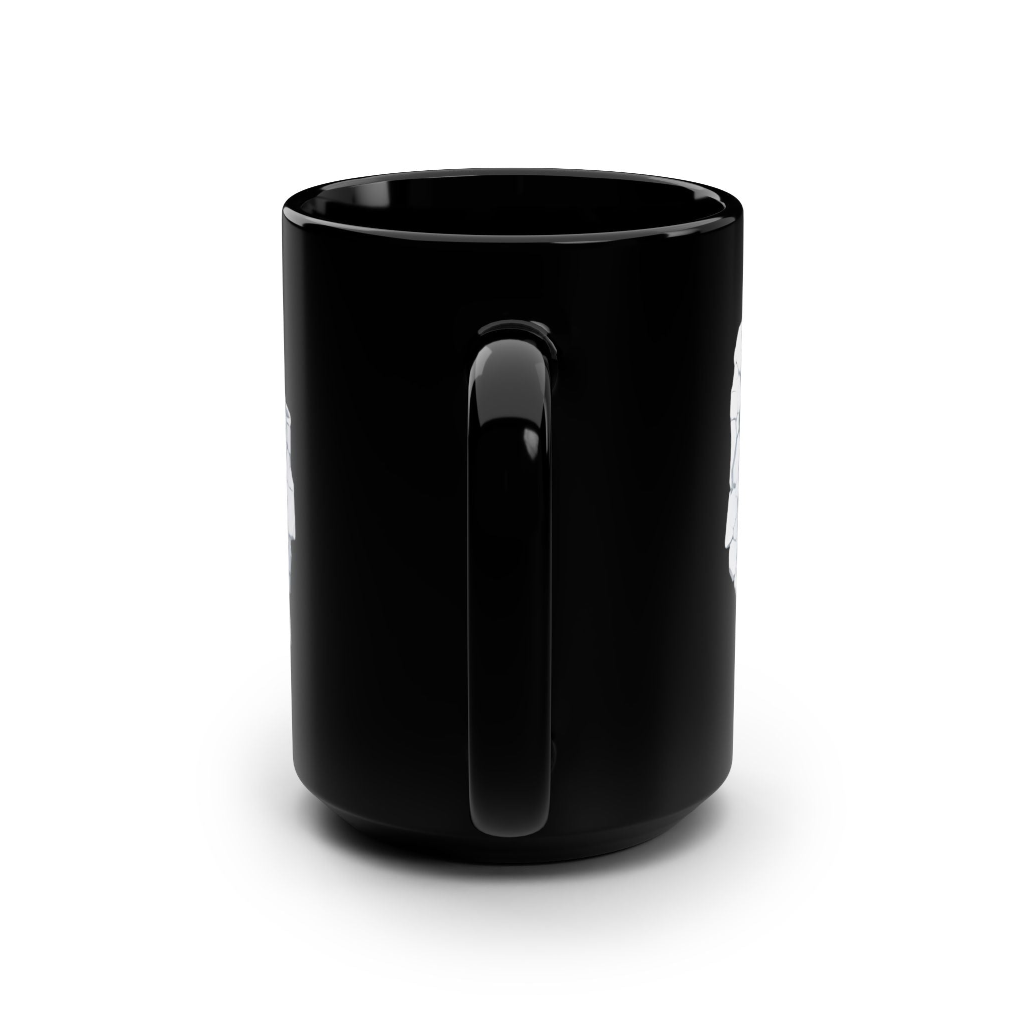 Bunny design 15oz Black Ceramic Mug