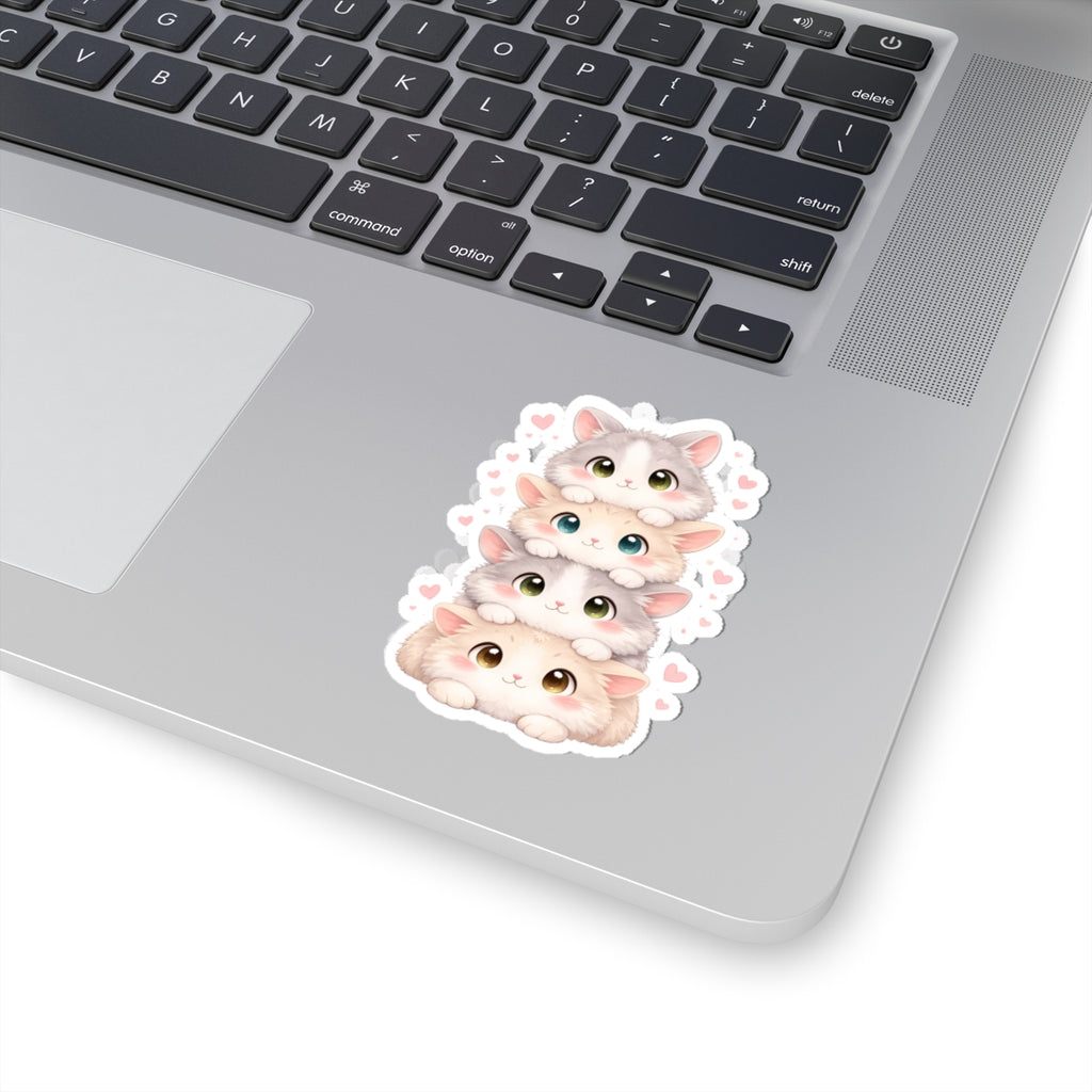 Super Adorable Bunny pile Kiss-Cut Sticker for Laptops, Water Bottles & Journals