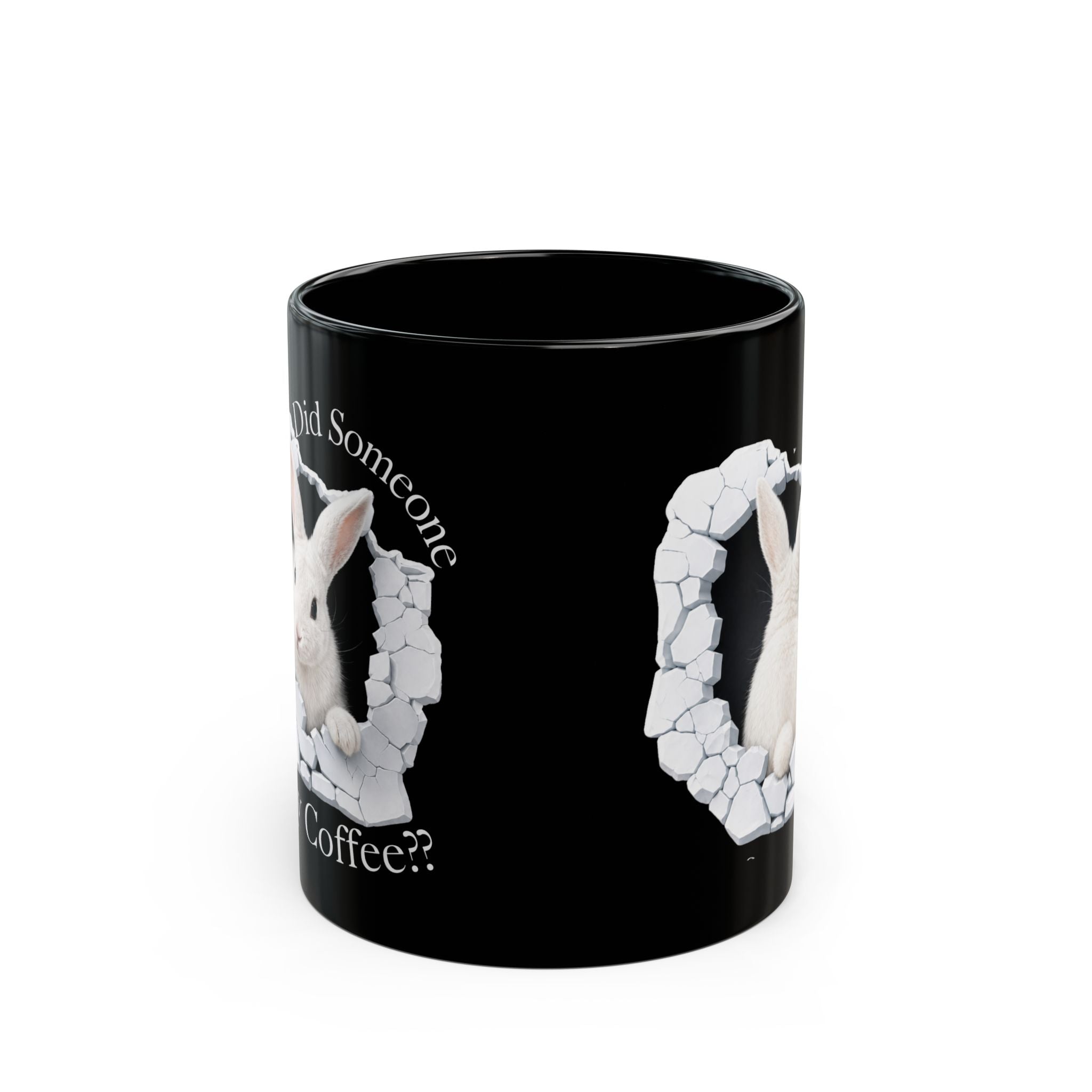 Bunny Ceramic Coffee Mug — Black 11oz & 15oz