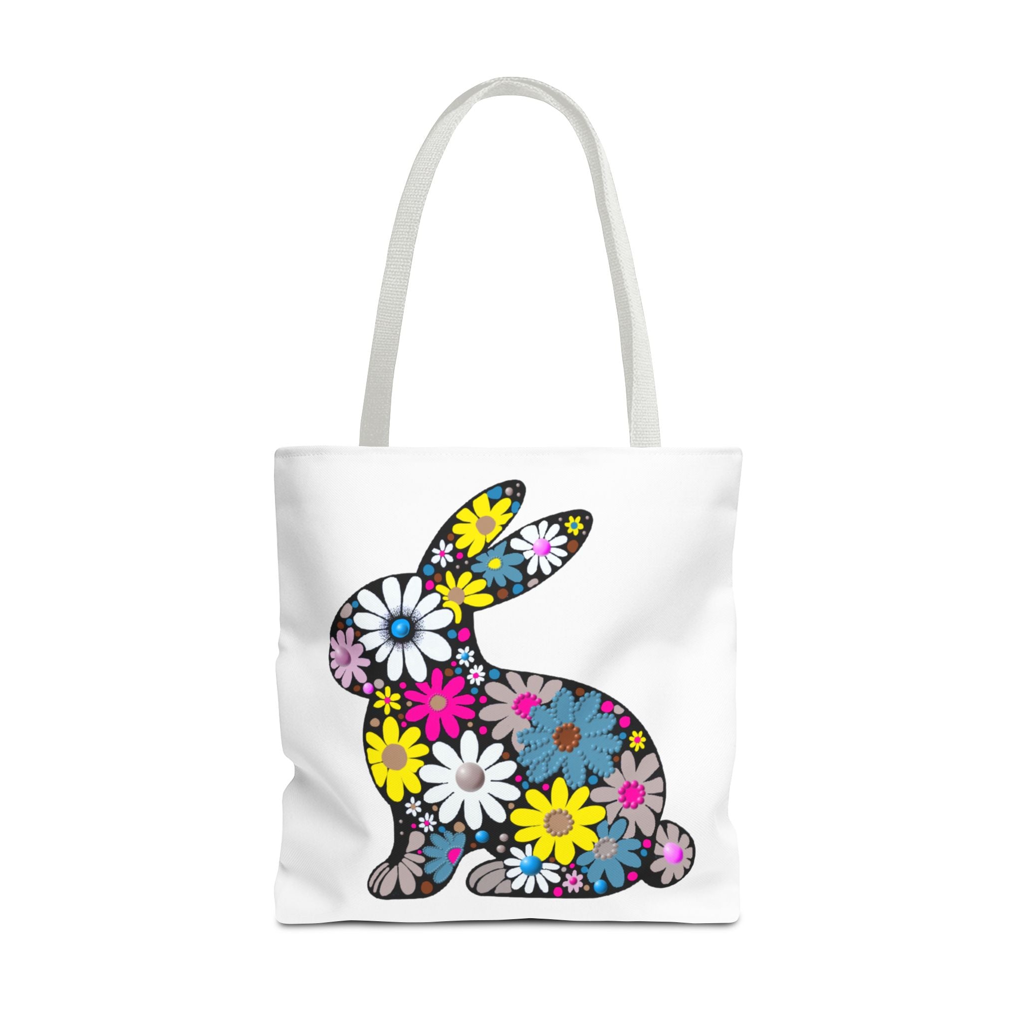 Floral Bunny Tote Bag — Eco-Friendly Spring Shopping Tote
