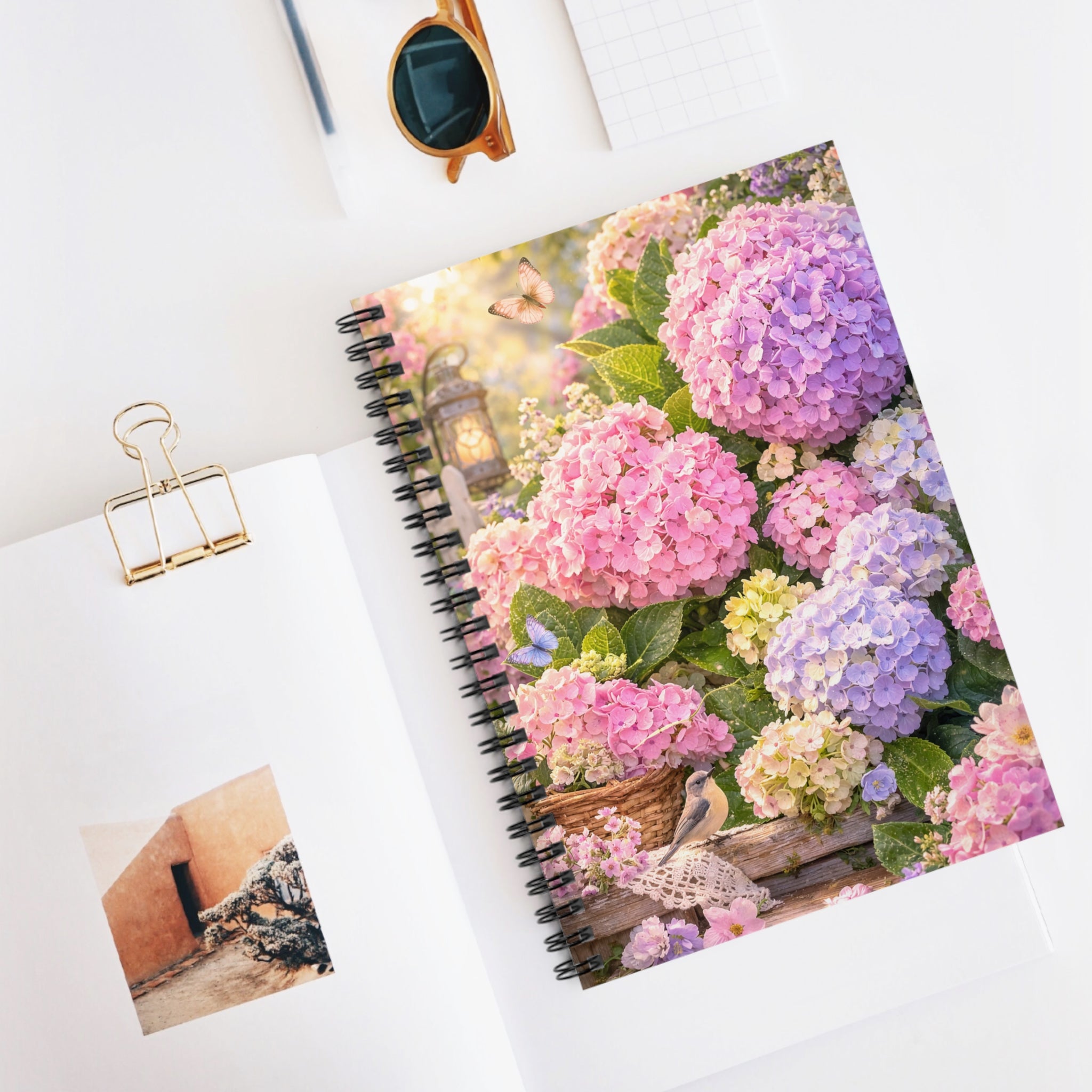 Hydrangea Garden Spiral Notebook — Floral Ruled Journal for Notes & Gifts