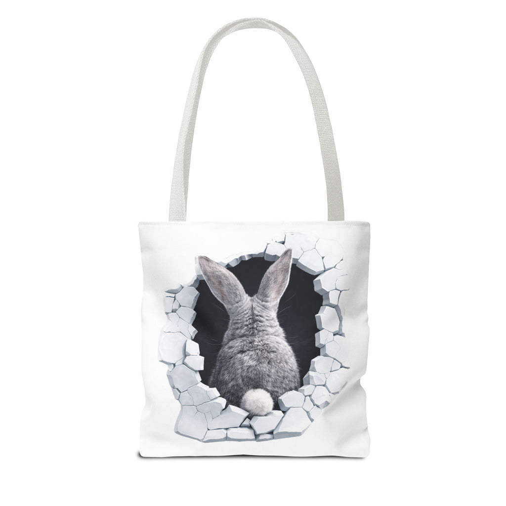 Bunny Peeking Tote Bag — "Did Someone Say Snacks?"