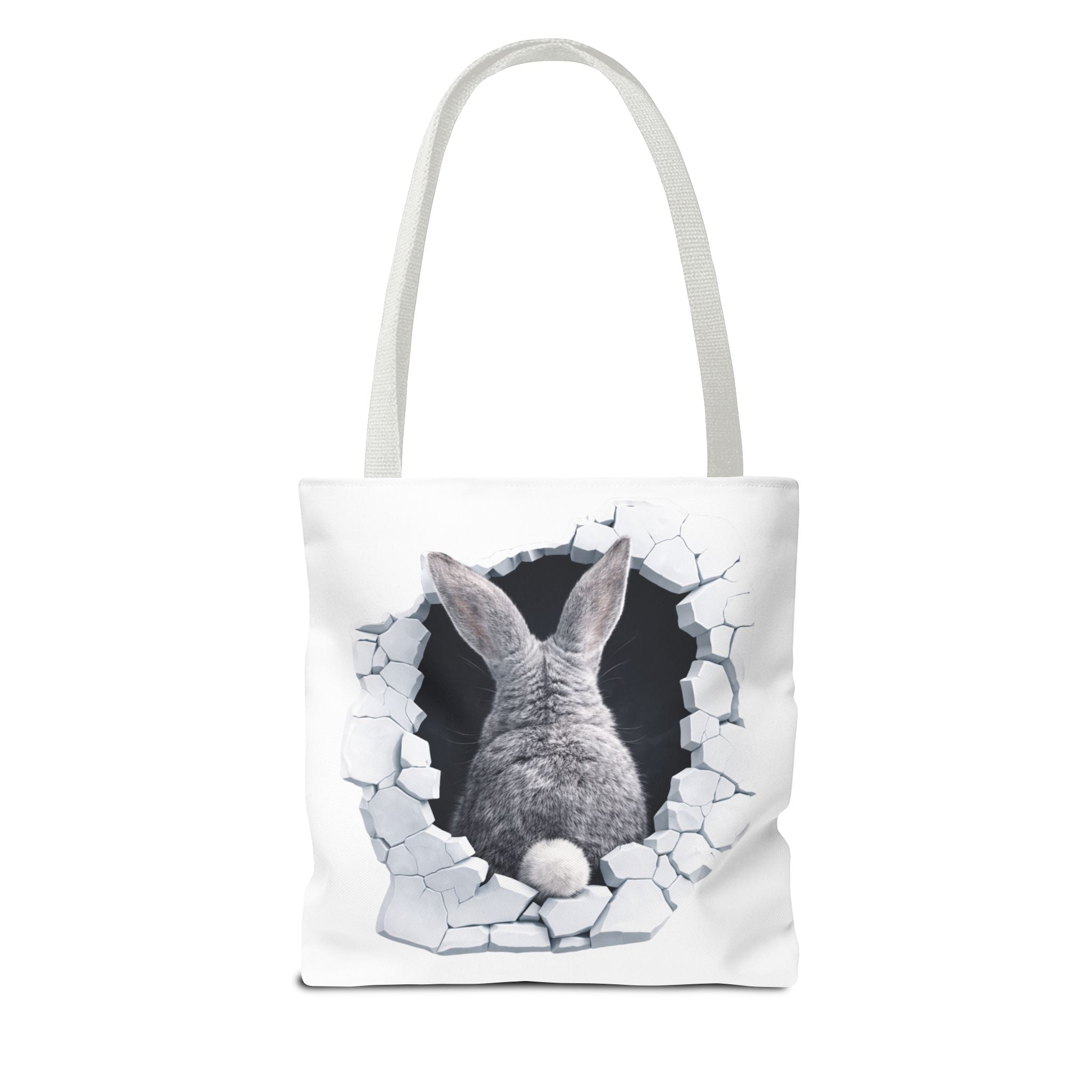 Bunny Peeking Tote Bag — "Did Someone Say Snacks?"