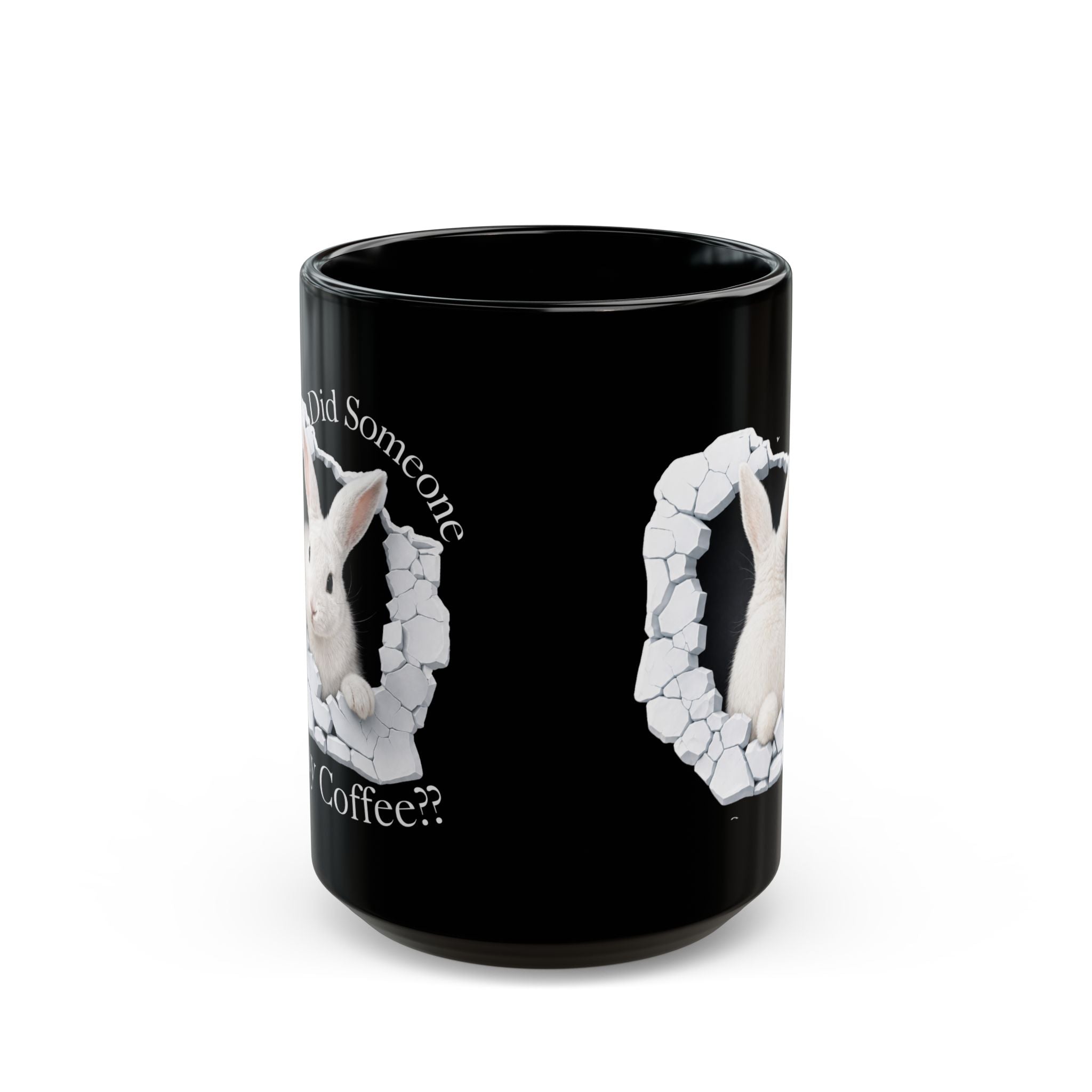 Bunny Ceramic Coffee Mug — Black 11oz & 15oz