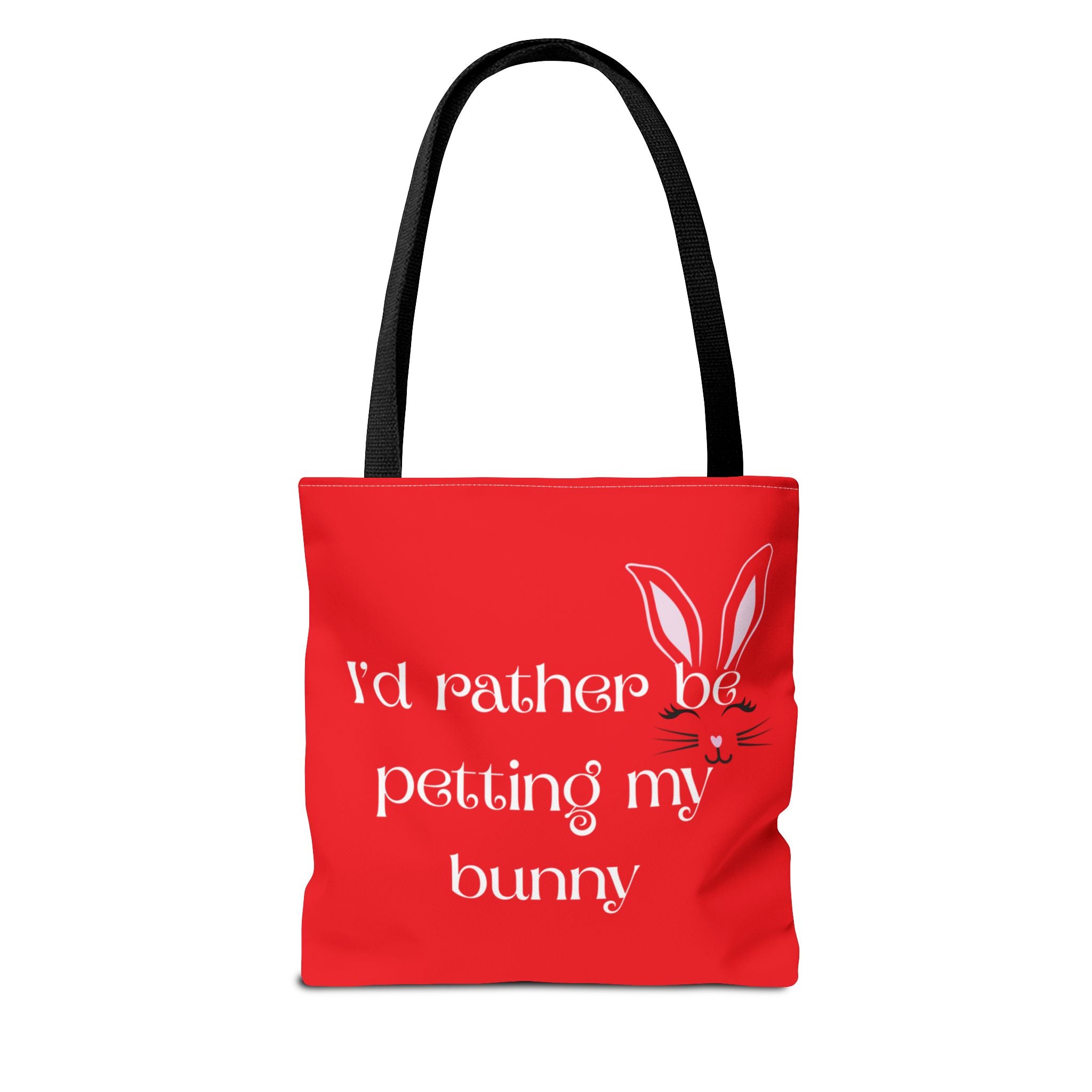 I'd Rather Be Petting My Bunny Tote Bag — Cute Bunny Canvas Tote