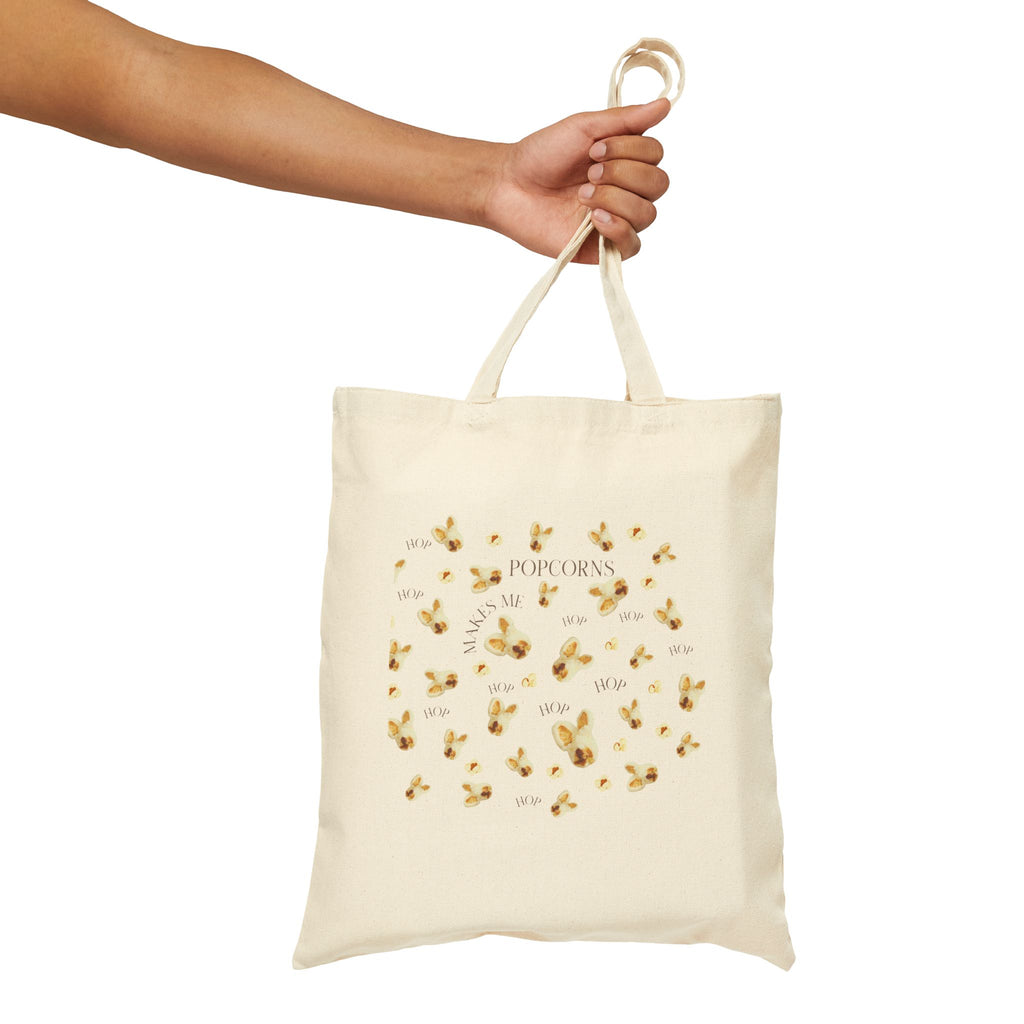 "Popcorn" Bunny Canvas Tote Bag