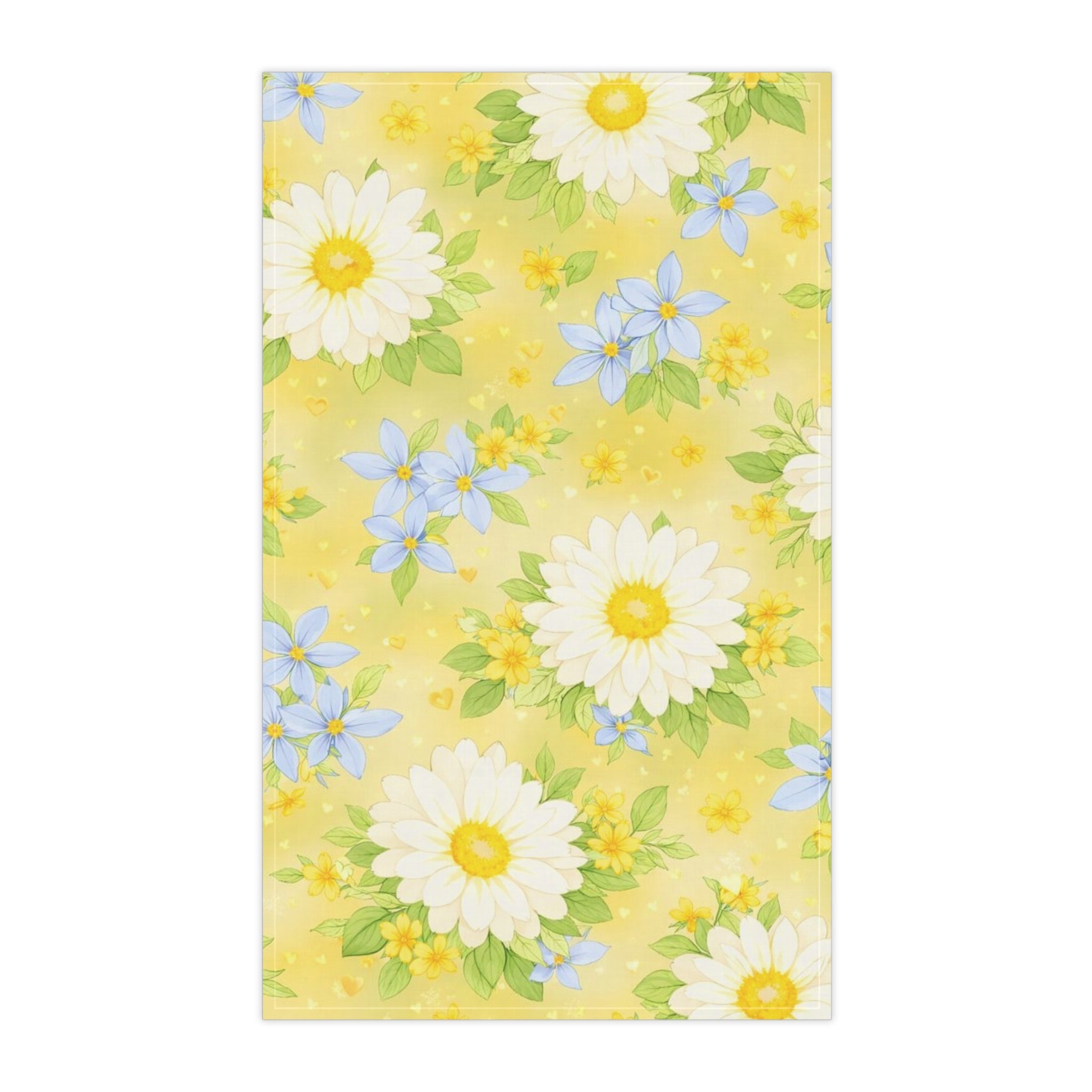 Daisy Meadows Floral Tea Towel – Yellow Spring Kitchen Towel