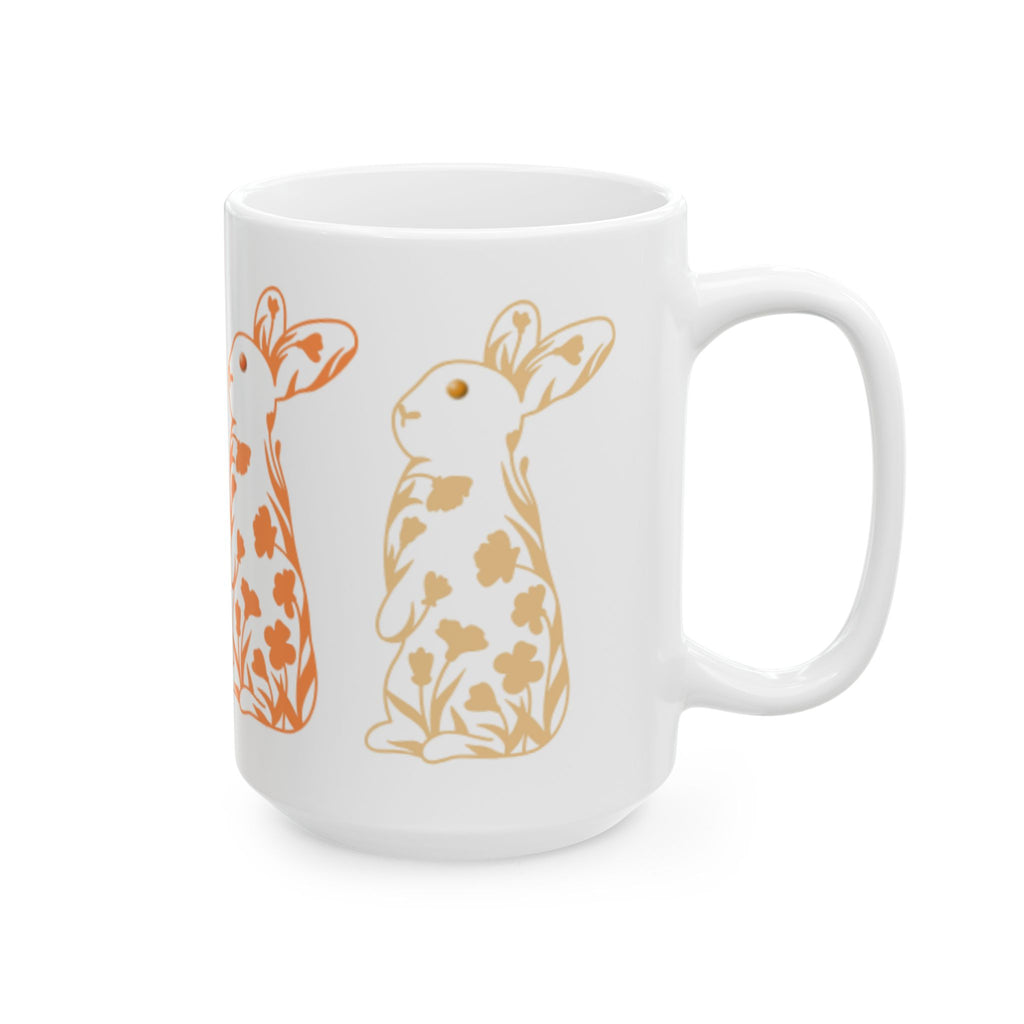 Bunny Floral Mug Ceramic Coffee Cup (11oz & 15oz)