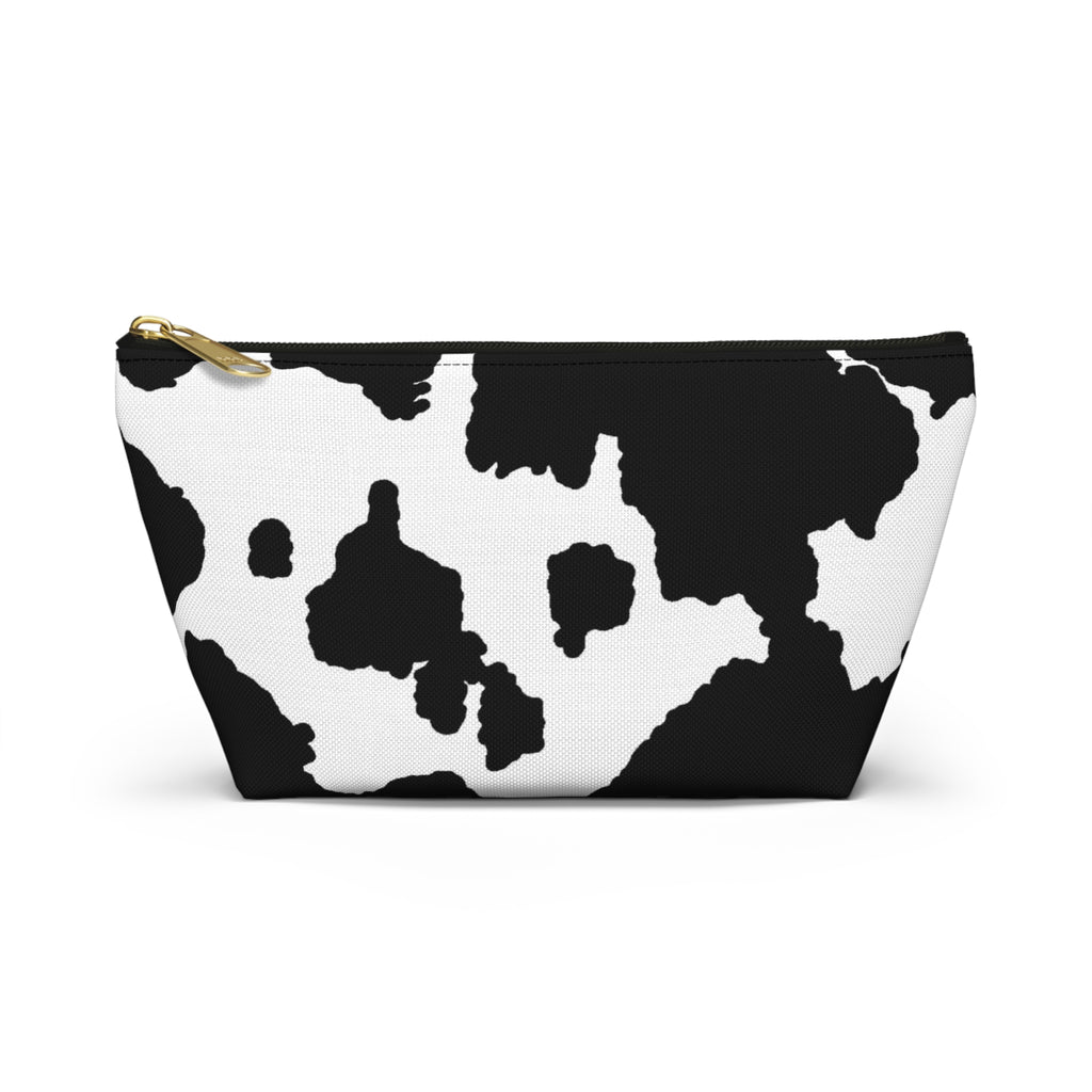 Black & White  Print T‑Bottom Cosmetic Bag  Accessory Pouch