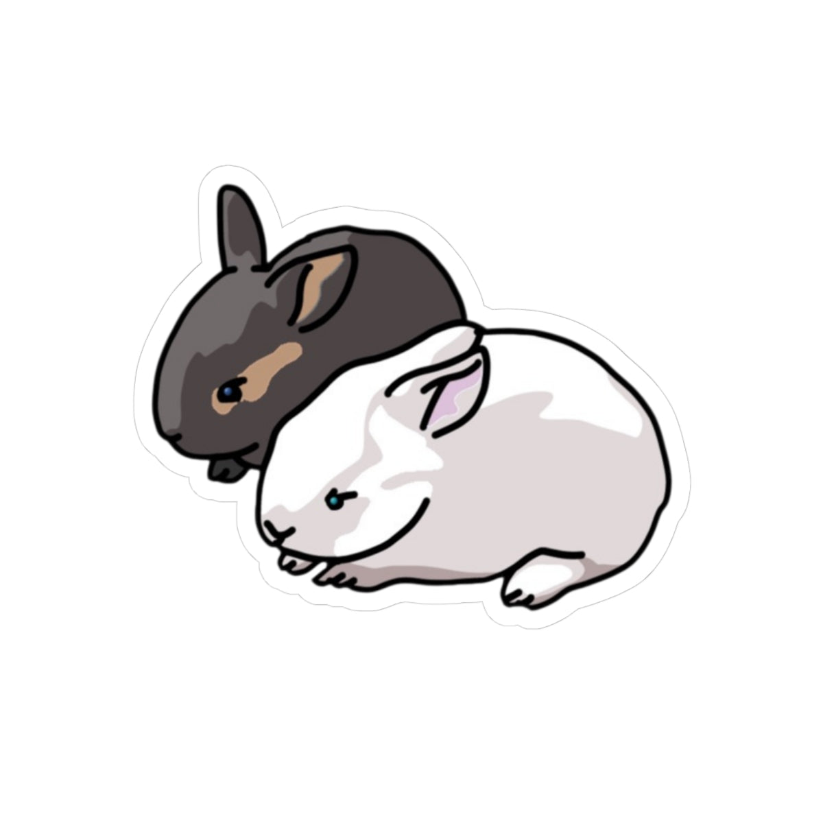 Cute Bunny Friends Kiss-Cut Sticker