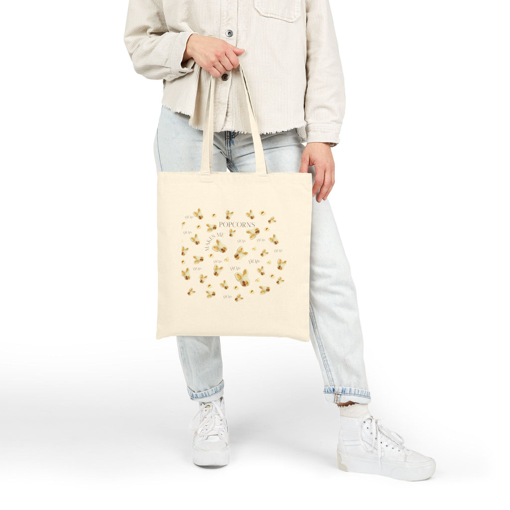 "Popcorn" Bunny Canvas Tote Bag