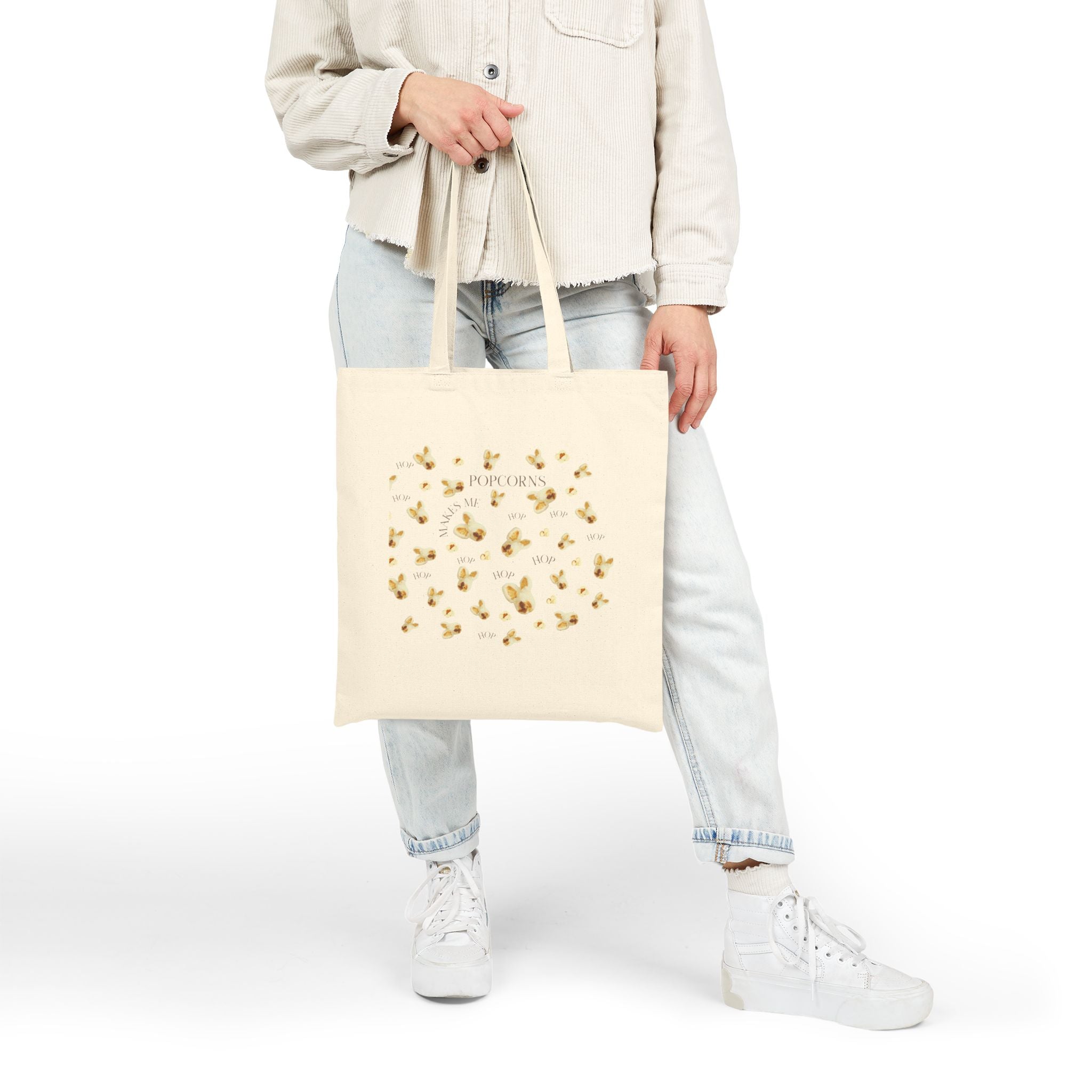 "Popcorn" Bunny Canvas Tote Bag