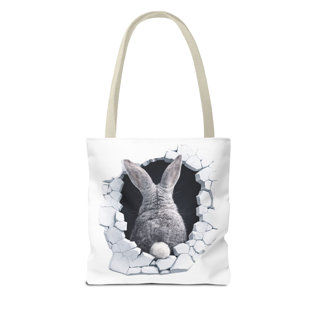 Bunny Peeking Tote Bag — "Did Someone Say Snacks?"