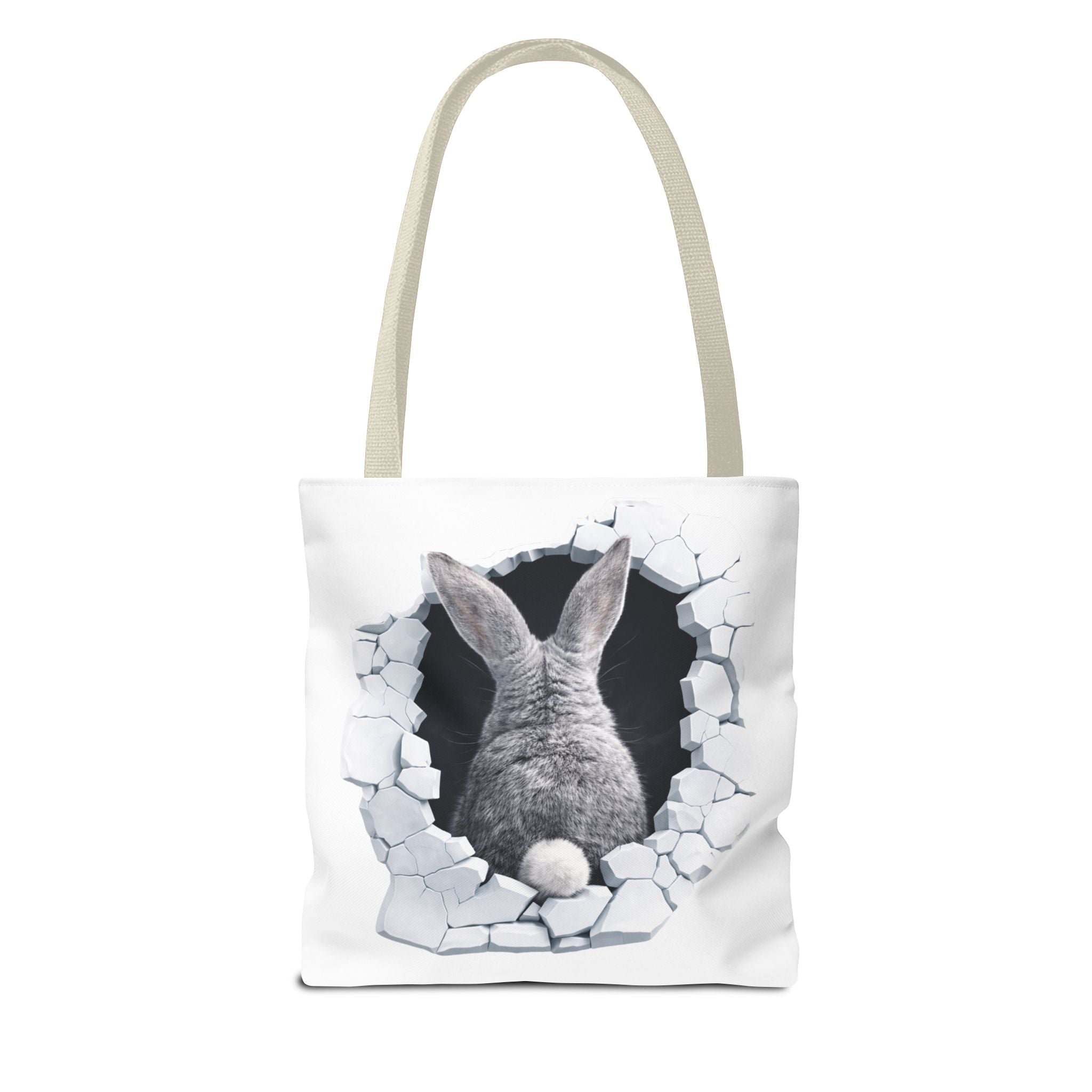Bunny Peeking Tote Bag — "Did Someone Say Snacks?"