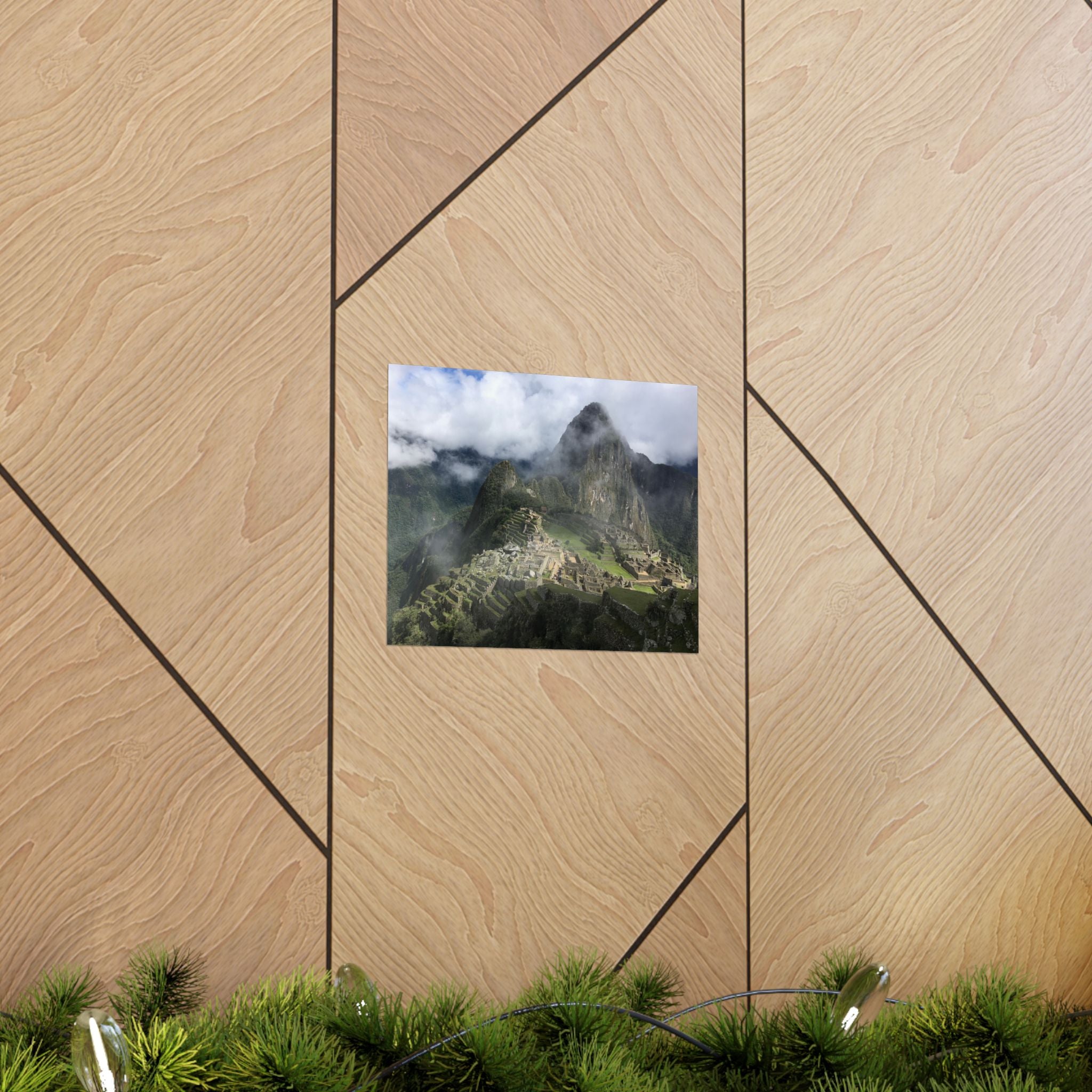 Misty Machu Picchu Landscape Matte Poster Horizontal Wall Art