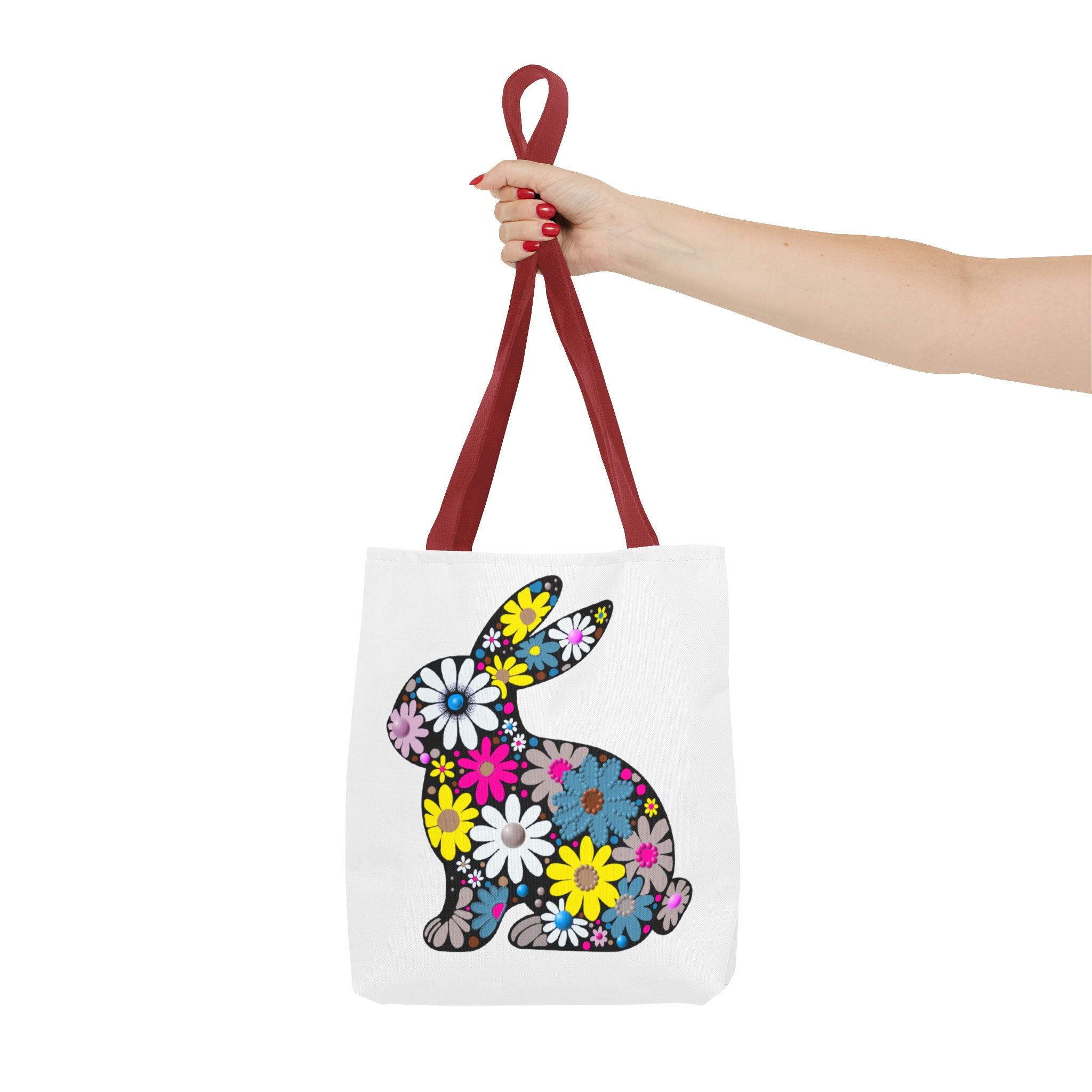 Floral Bunny Tote Bag — Eco-Friendly Spring Shopping Tote