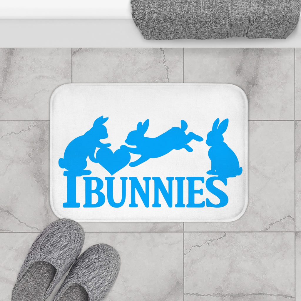 Bunny Love Bath Mat Turquoise