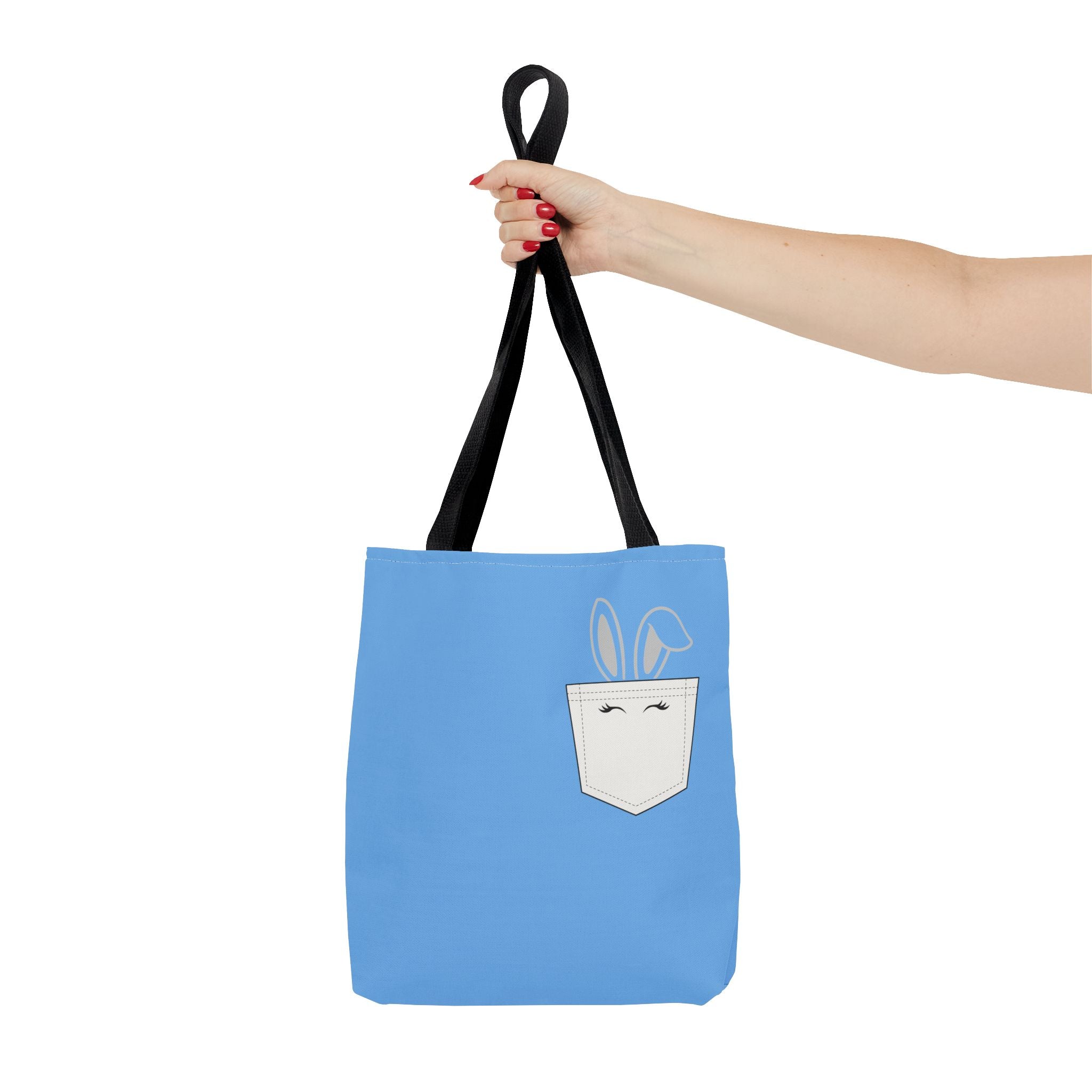 Bunny Pocket Tote Bag — Reusable Eco Travel Bag for Mom
