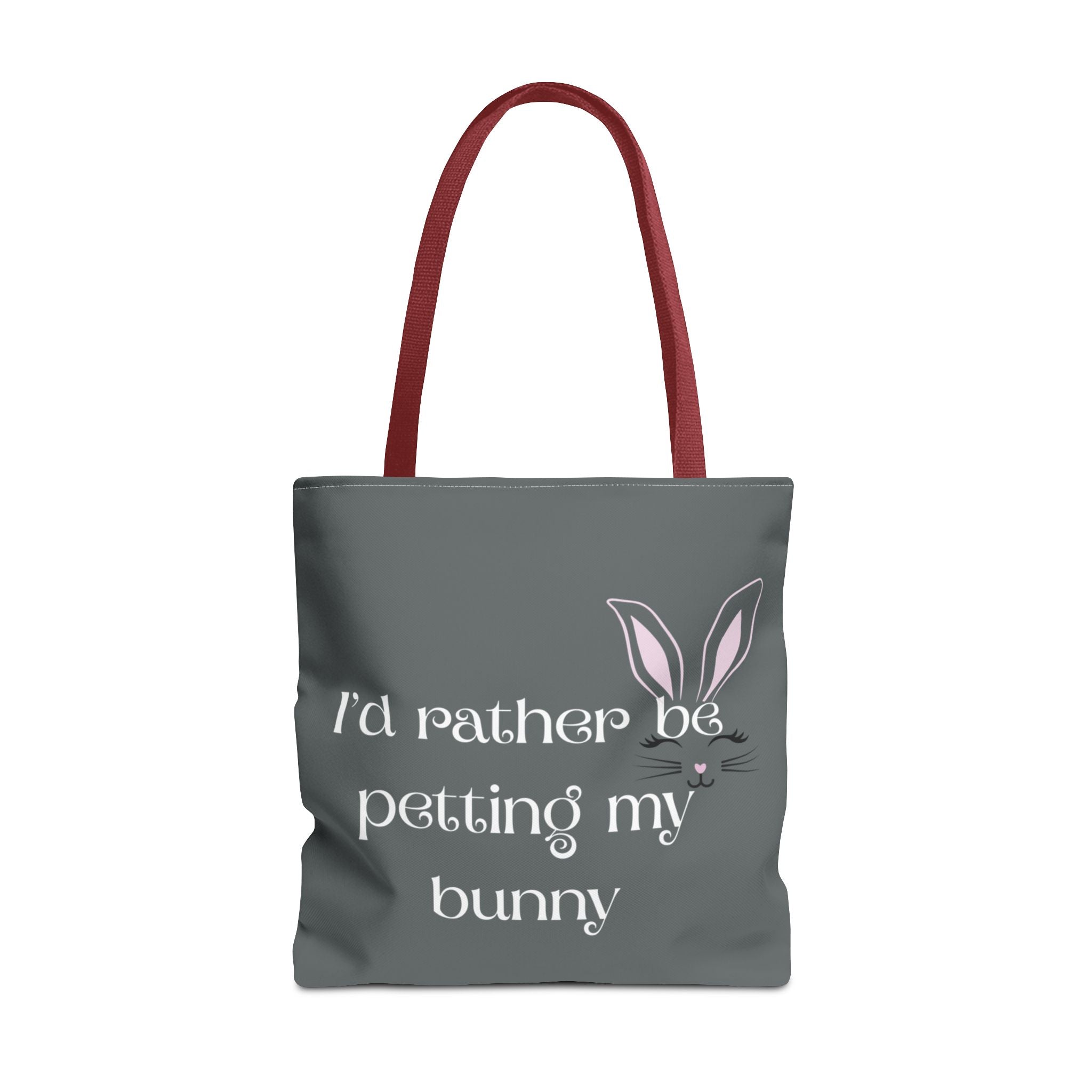 I'd Rather Be Petting My Bunny Tote Bag — Cute Bunny Canvas Tote