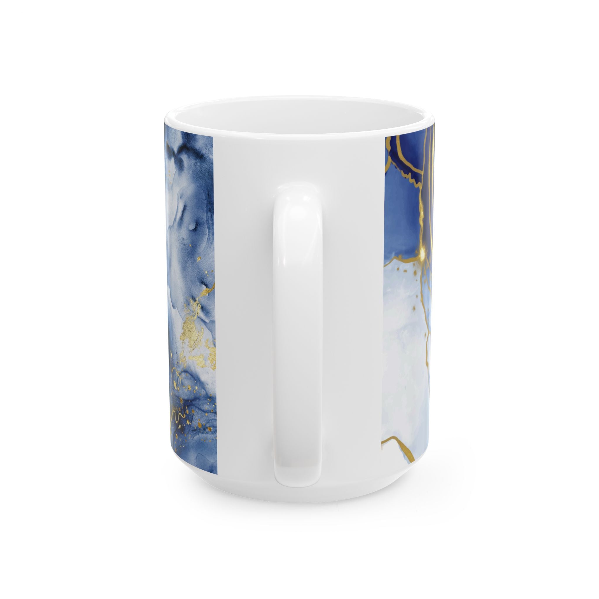Floral Ceramic Mug Blue & Gold