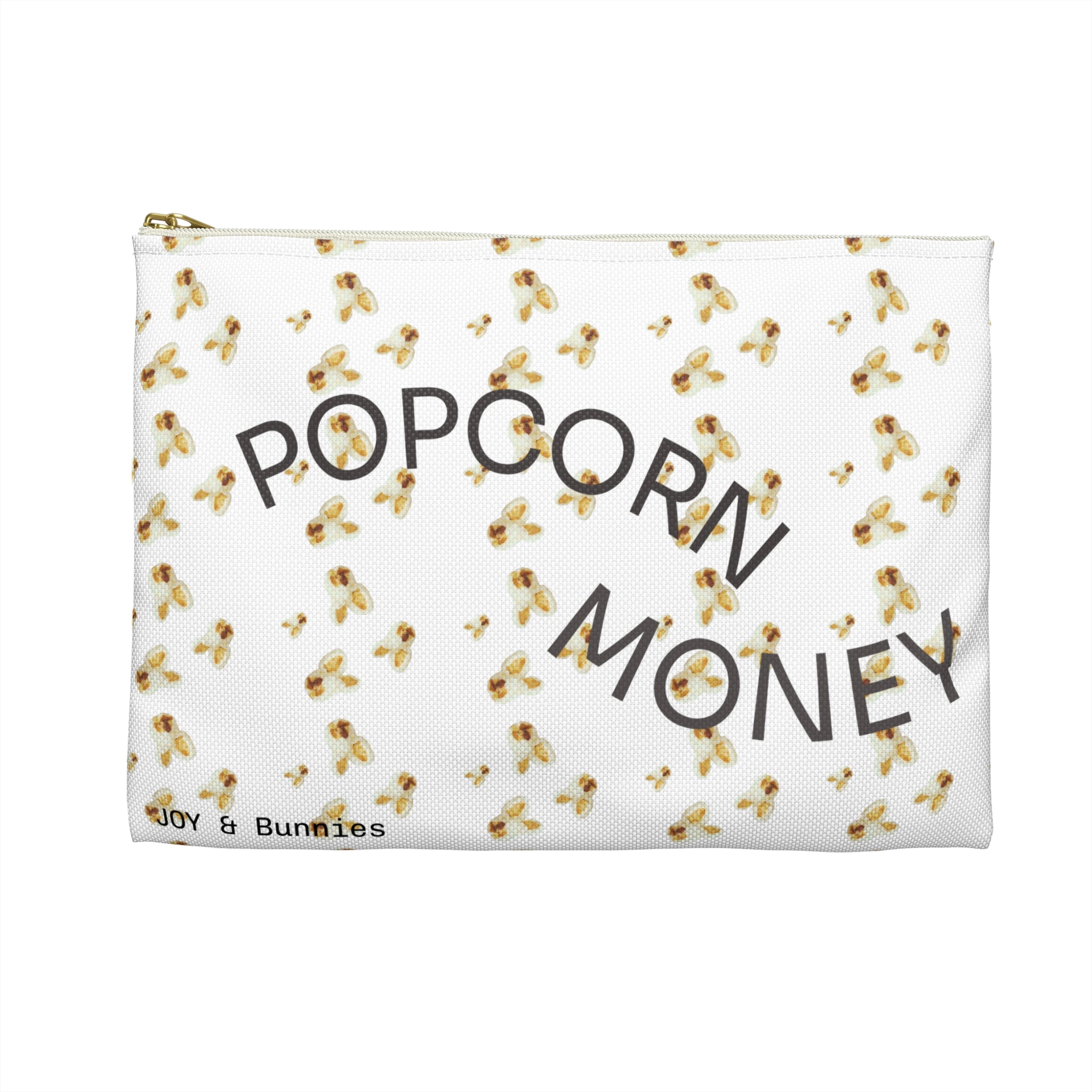 Accessory Pouch — "POPCORN money" Bunny Pattern little pouch