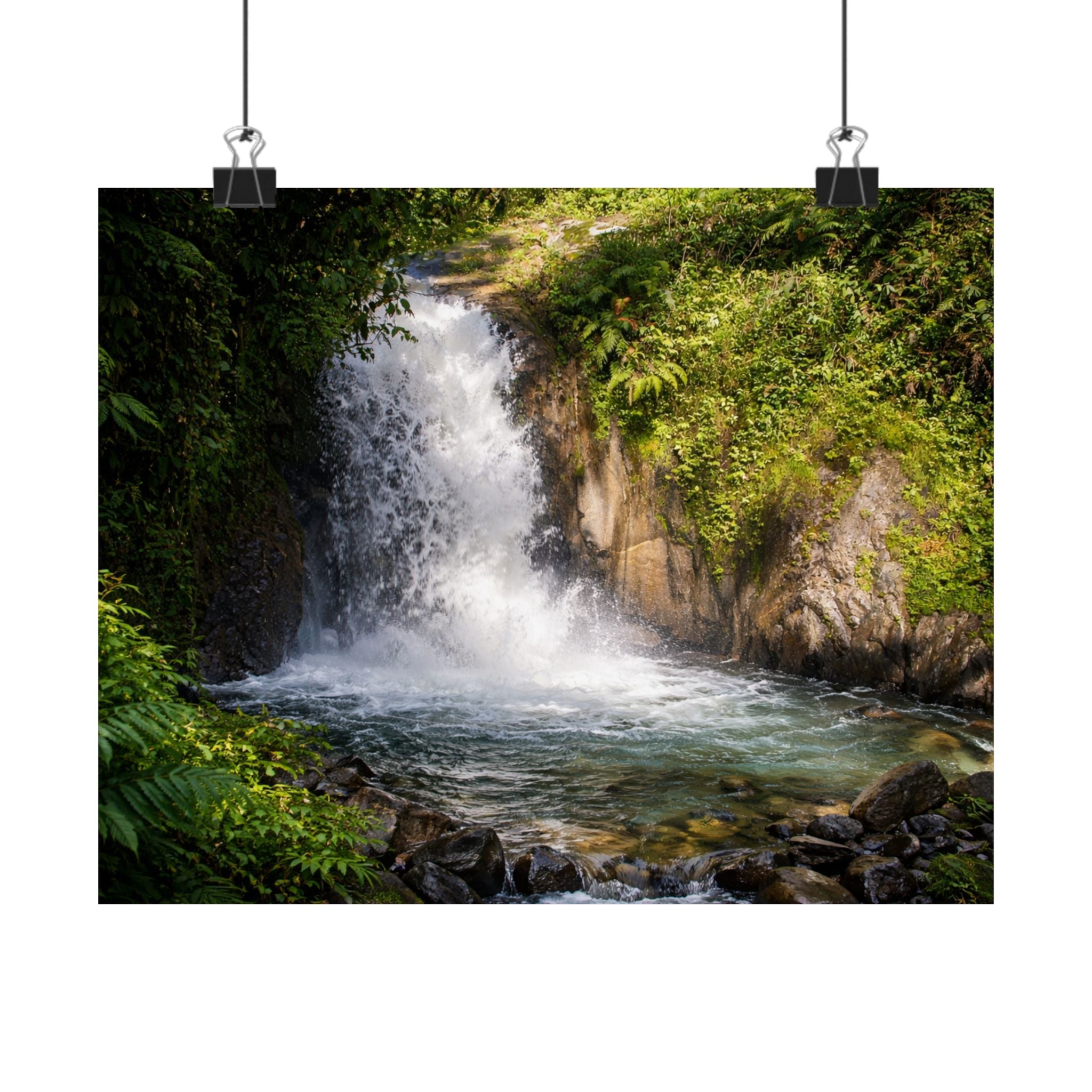 Waterfall Matte Horizontal Poster Landscape Wall Art
