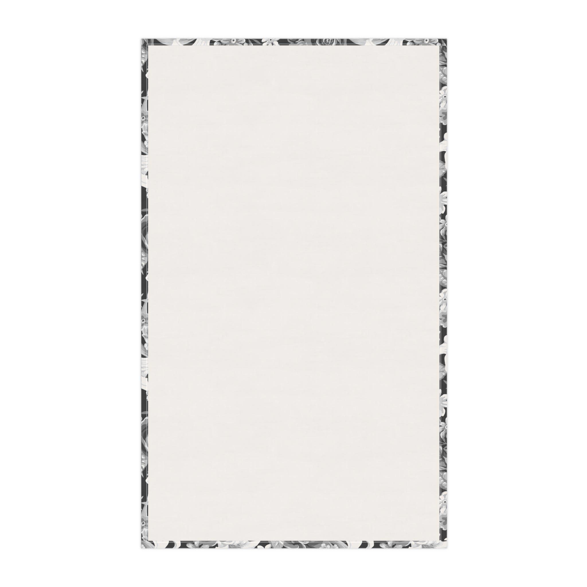 Black and White Roses and Flower Tea Towel