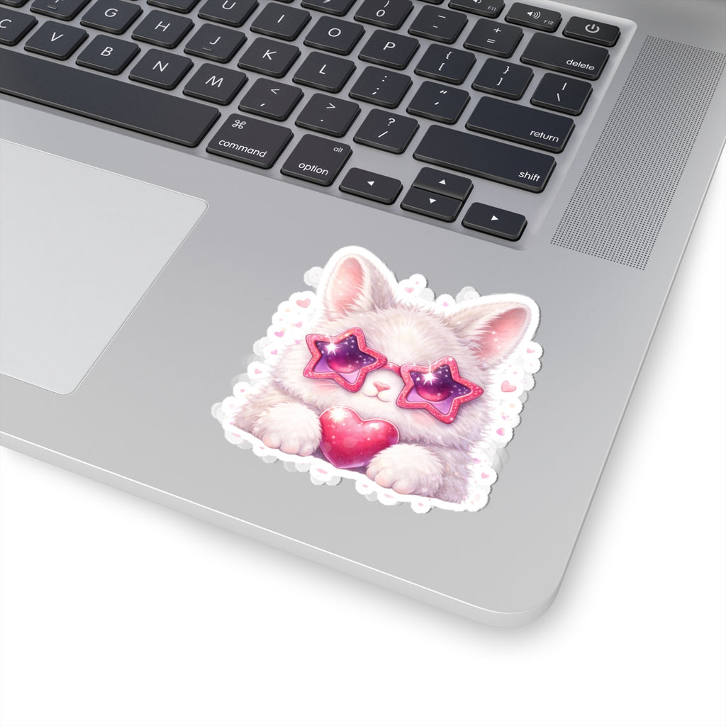 Adorable Bunny Kiss-Cut Sticker for Laptops, Water Bottles & Journals