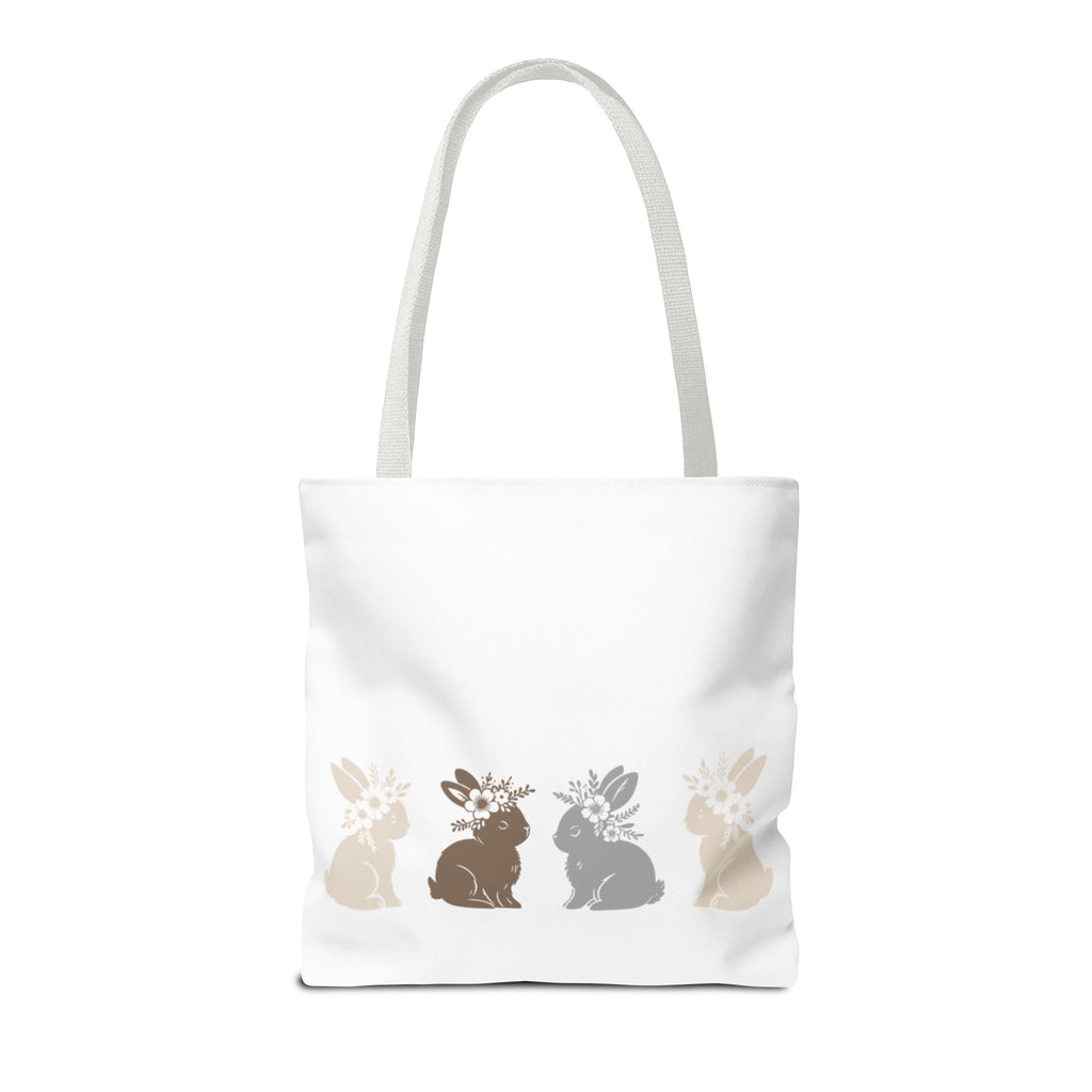 Charming Floral Bunny Tote Bag — Eco-Friendly Floral Bunny Shopping Tote Bag