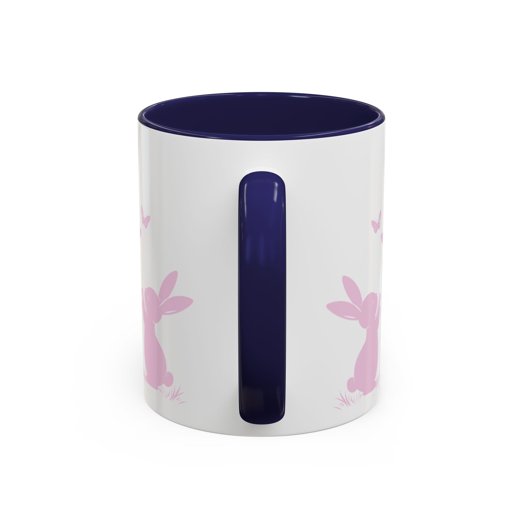 Bunny & Butterfly Accent Coffee Mug — Cute Spring Ceramic Mug (11/15oz), Cute Coffee Mug