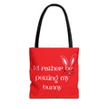 I'd Rather Be Petting My Bunny Tote Bag — Cute Bunny Canvas Tote