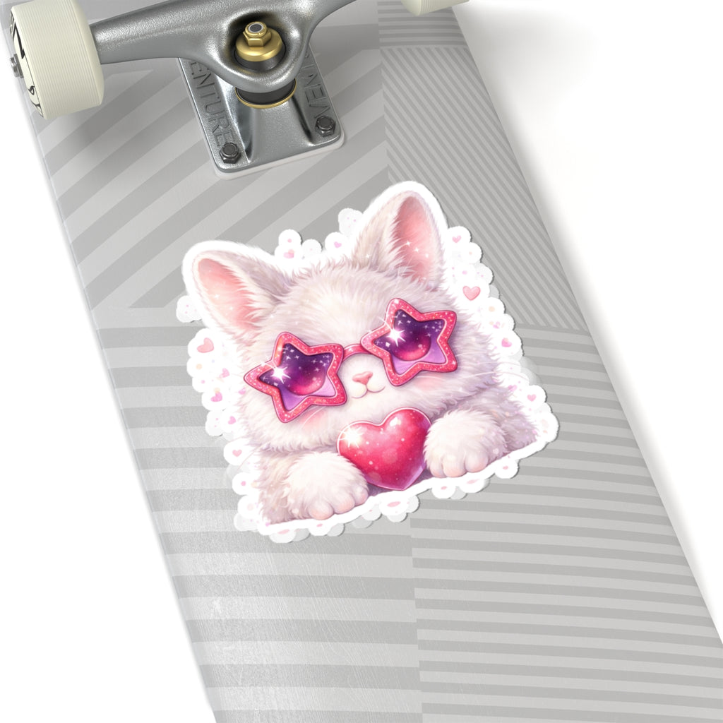 Adorable Bunny Kiss-Cut Sticker for Laptops, Water Bottles & Journals