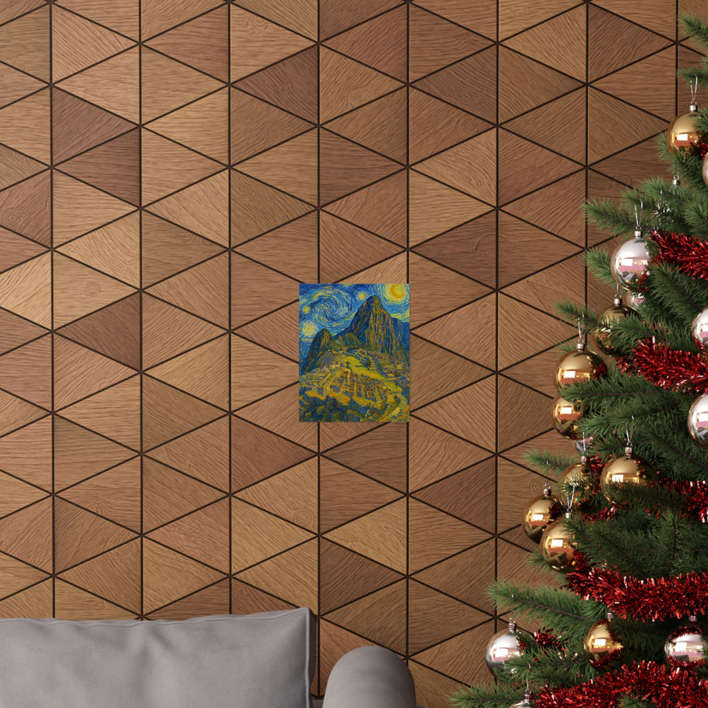 Machu Picchu Vertical Poster — Watercolor Matte Wall Art Print