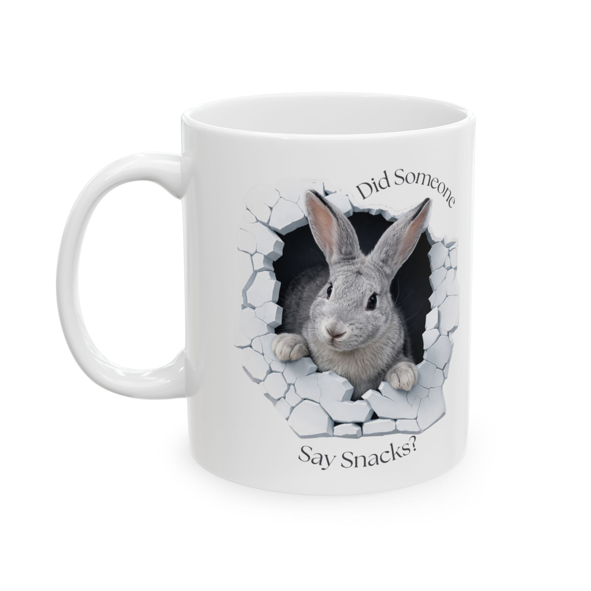 Bunny Ceramic Mug – “Did Someone Say Snacks?” Coffee Cup