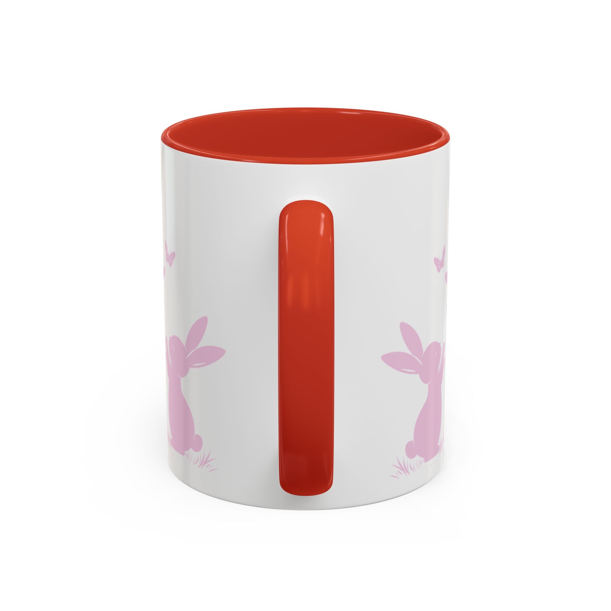 Bunny & Butterfly Accent Coffee Mug — Cute Spring Ceramic Mug (11/15oz), Cute Coffee Mug