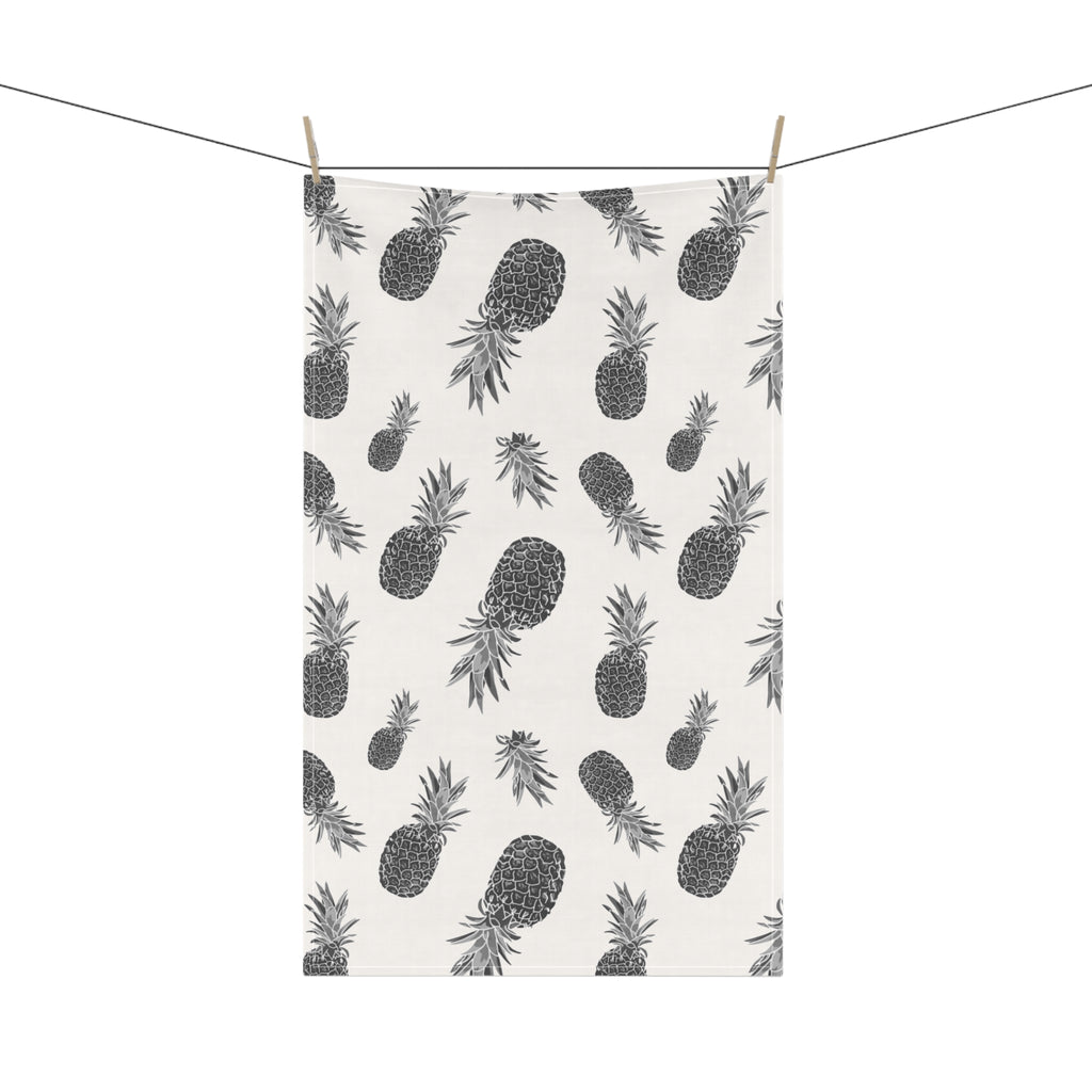Black and White Pineapple Tea Towel